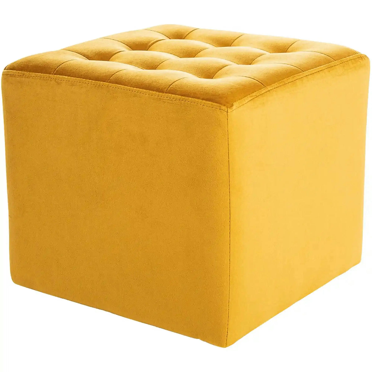 Taburet LORI, stofa catifelata galben - Bluvel 68, 39x39x34 cm