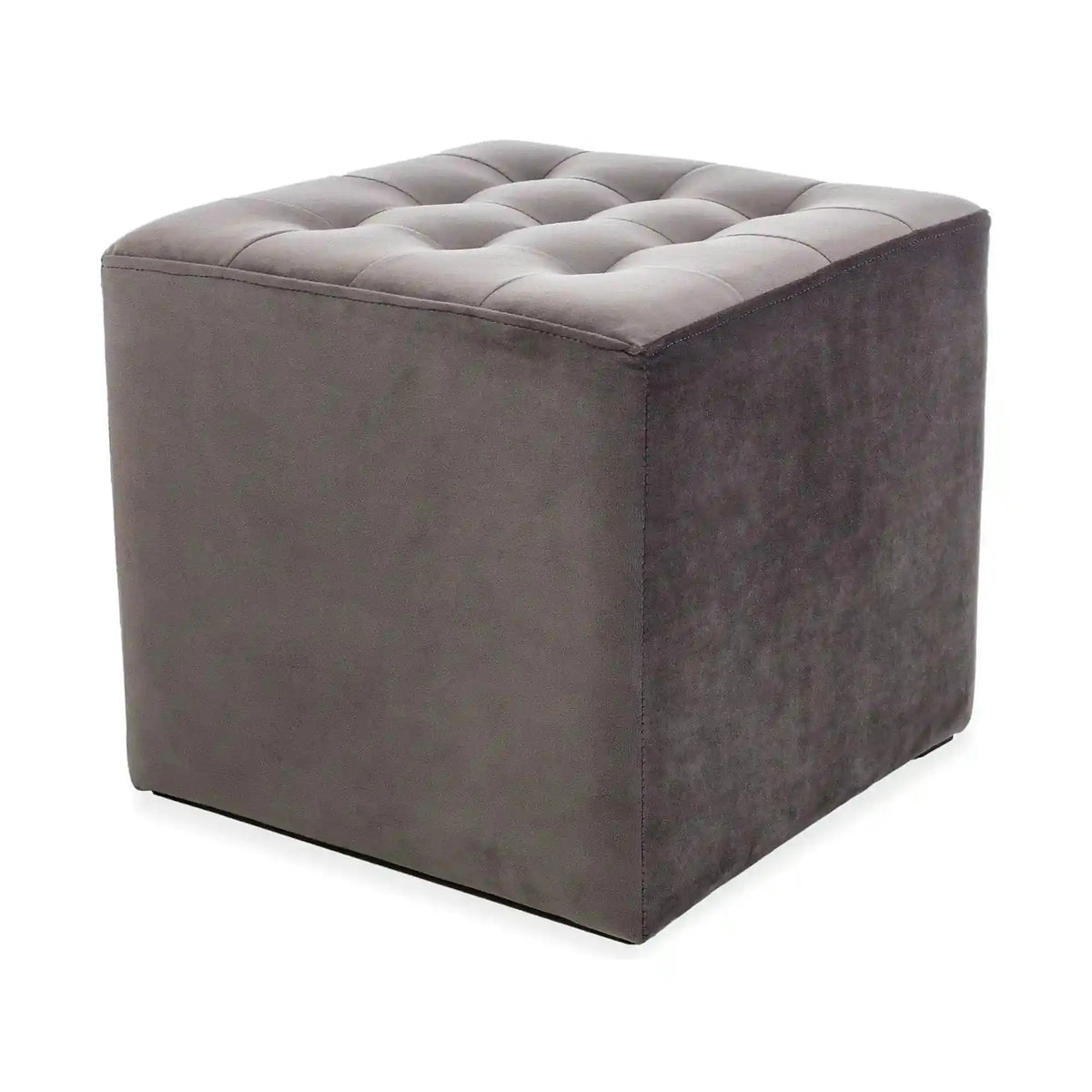 Taburet LORI, stofa catifelata gri - Bluvel 14, 39x39x34 cm