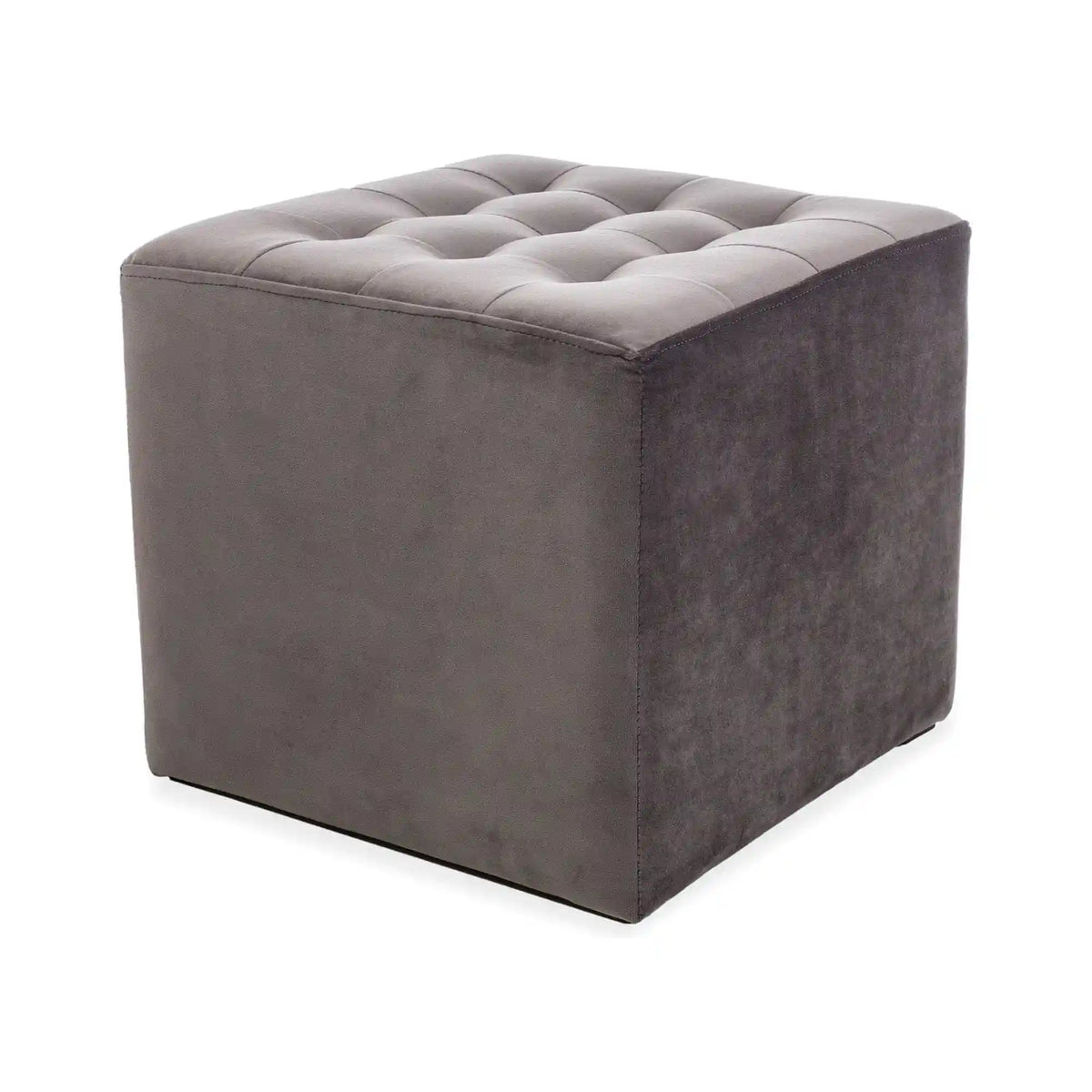 Taburet LORI, stofa catifelata gri - Bluvel 14, 39x39x34 cm