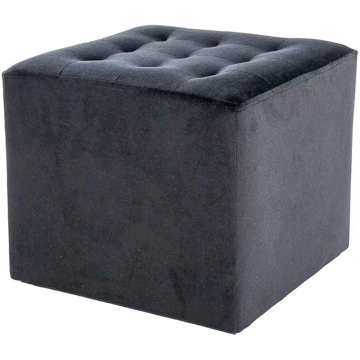 Taburet LORI, stofa catifelata negru - Bluvel 19, 39x39x34 cm