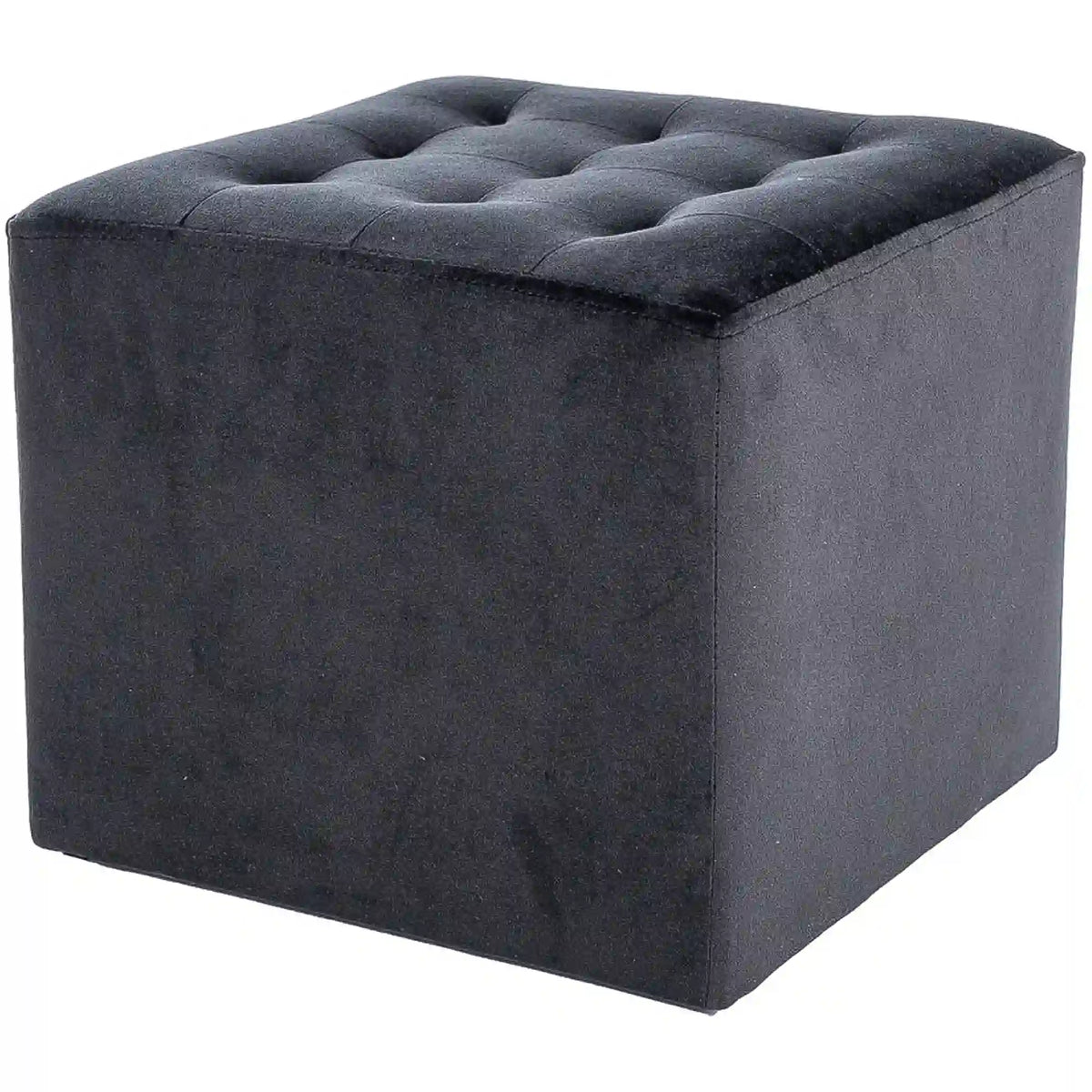 Taburet LORI, stofa catifelata negru - Bluvel 19, 39x39x34 cm