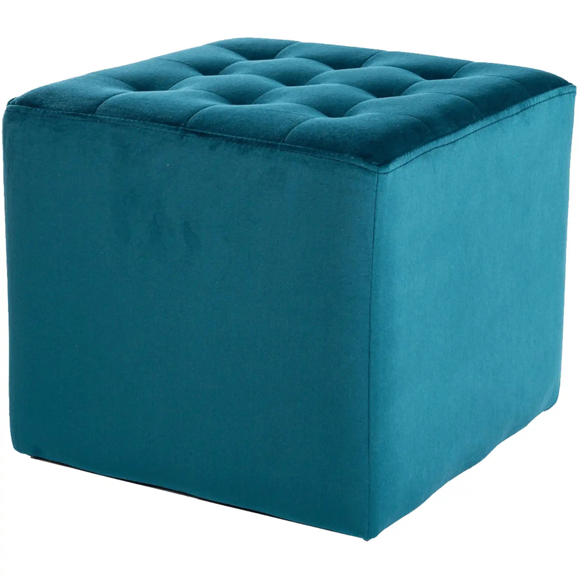 Taburet LORI stofa catifelata turcoaz - Bluvel 85, 39x39x34 cm