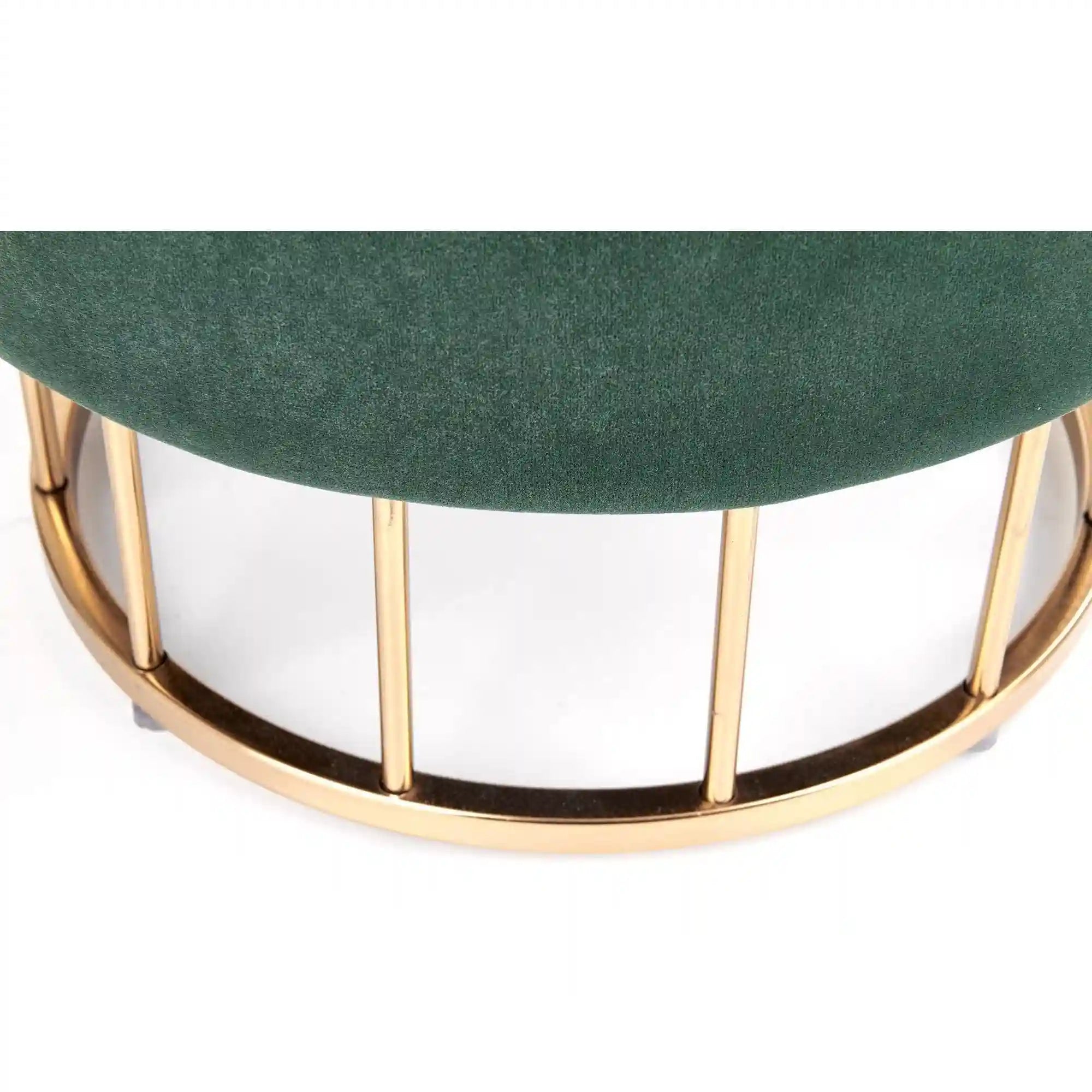 Taburet MINTY, stofa catifelata, verde inchis, cu spatiu de depozitare, 37x37x41 cm