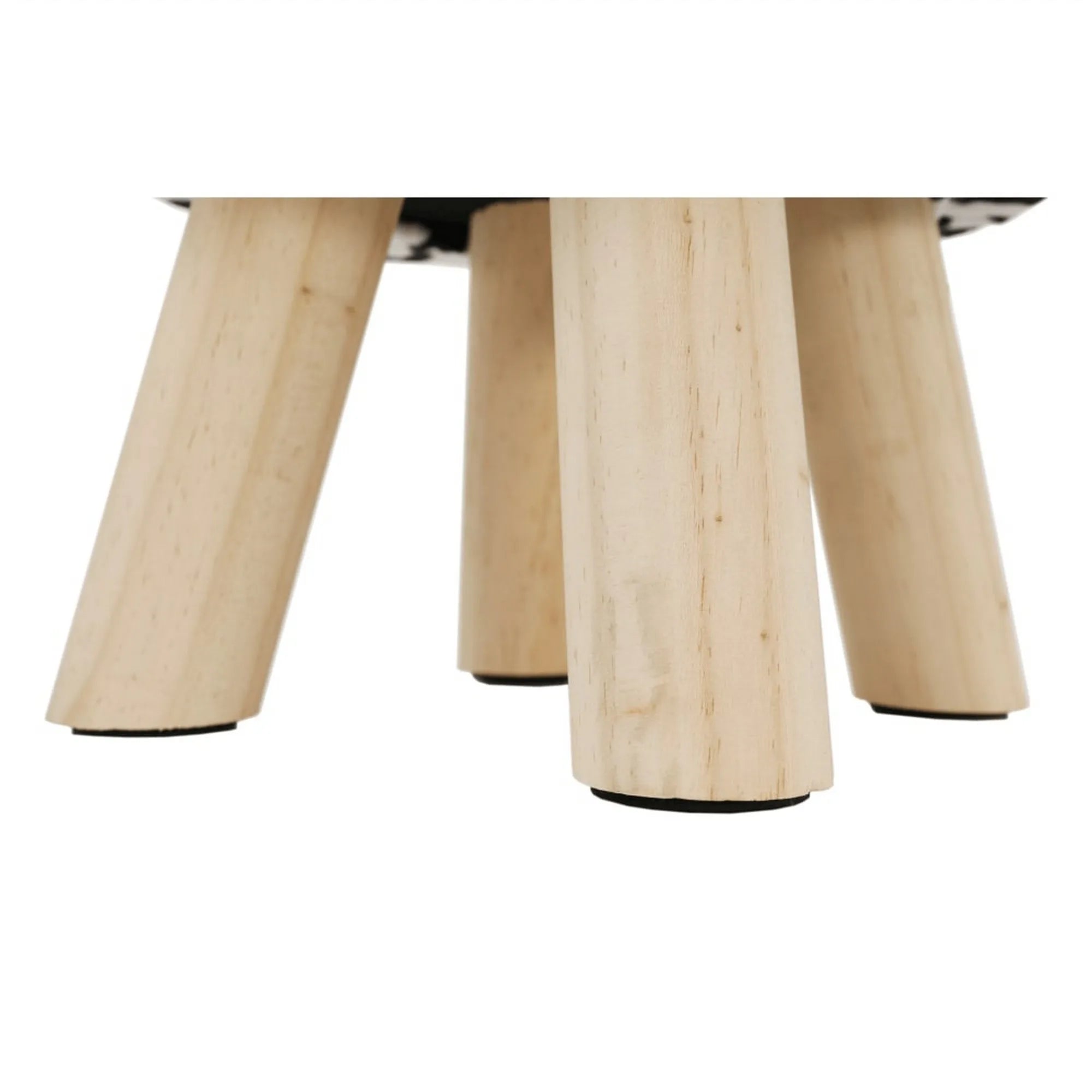 Taburet MOLLY, alb/negru, material textil/lemn, 47x28x31 cm