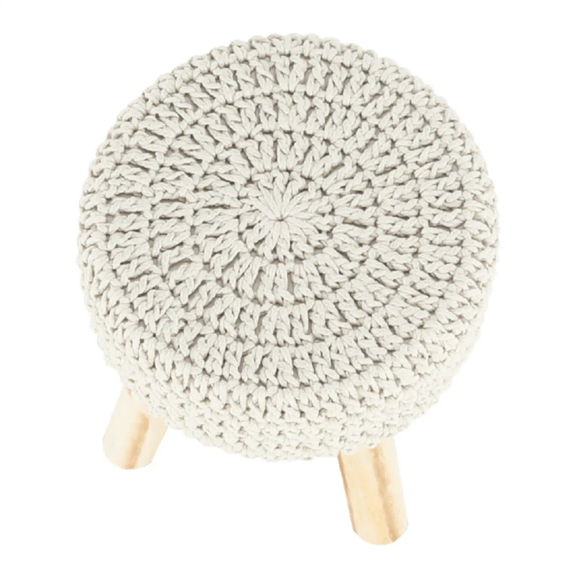 Taburet NAIDA, bej/stejar, material textil/lemn, 28x28x40 cm