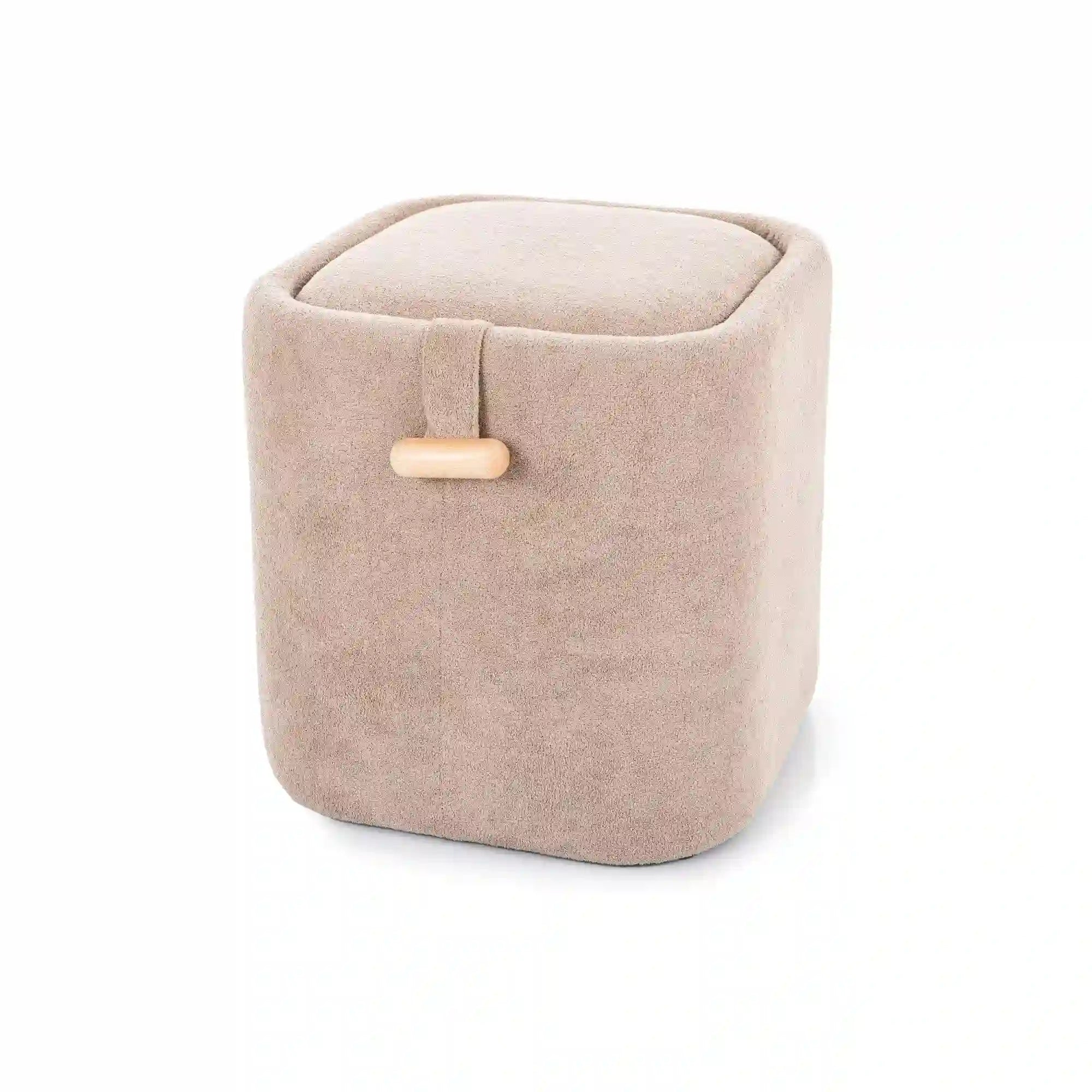 Taburet NAP, bej, stofa clasica, 37x37x38 cm