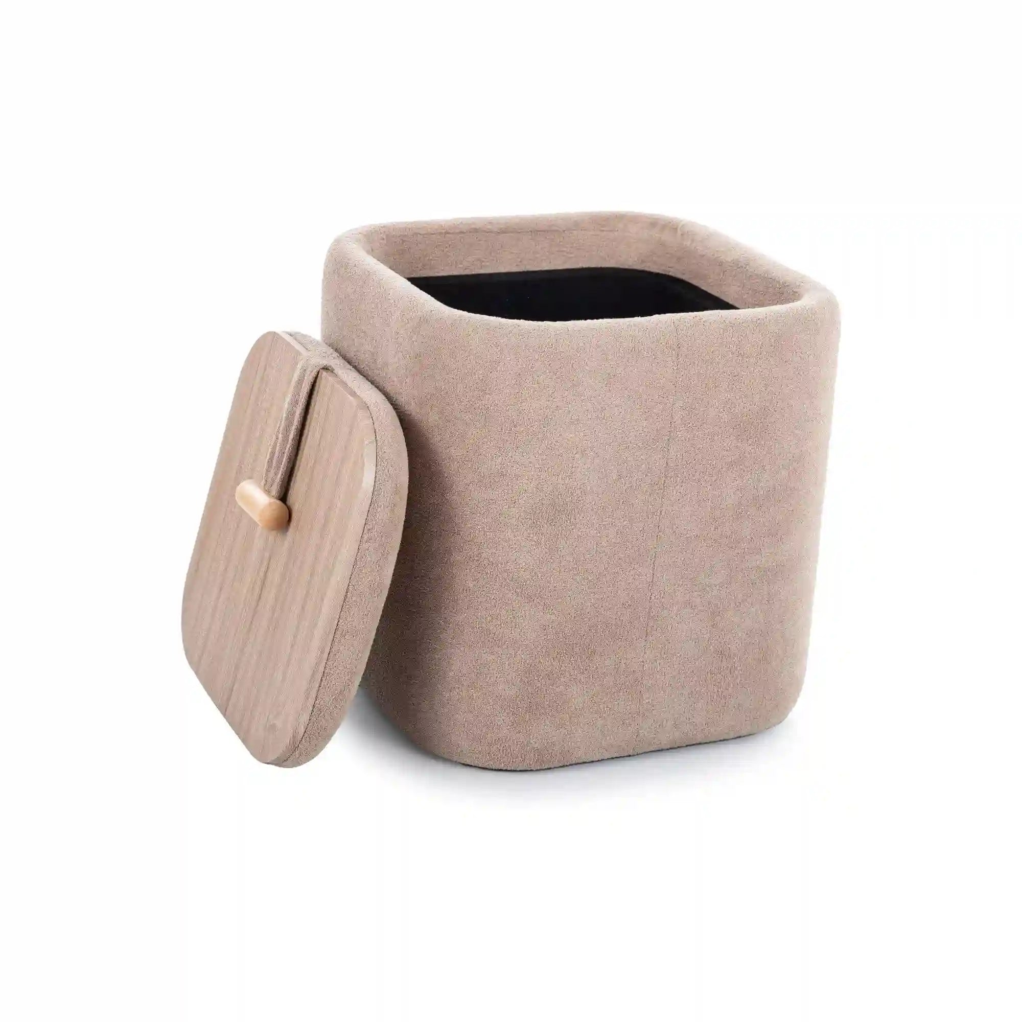 Taburet NAP, bej, stofa clasica, 37x37x38 cm