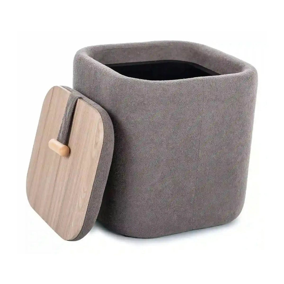 Taburet NAP, gri, stofa clasica, 37x37x38 cm