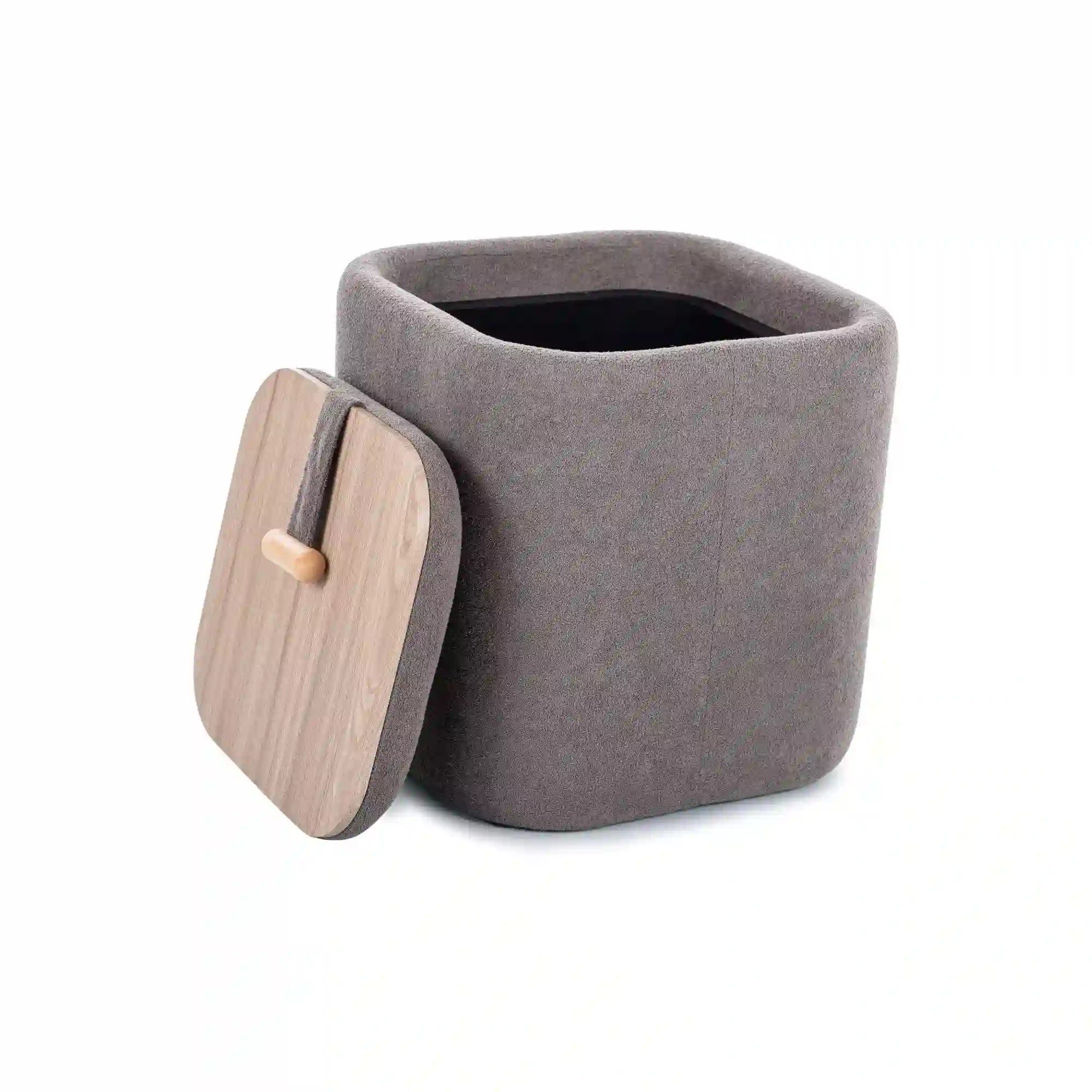 Taburet NAP, gri, stofa clasica, 37x37x38 cm