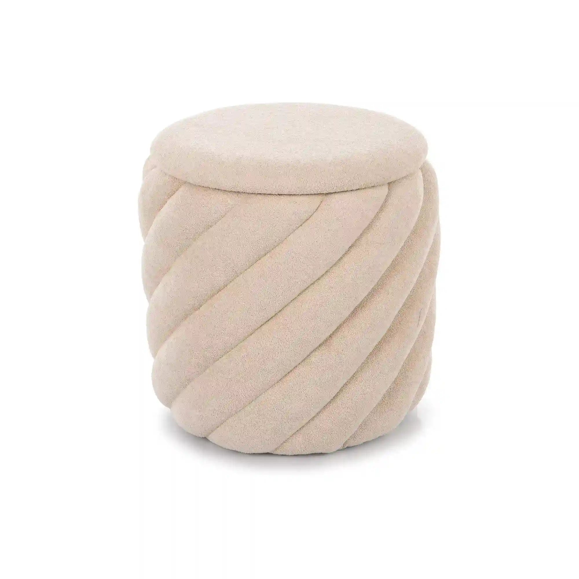 Taburet PELARO, bej, stofa clasica, 42x42x41 cm