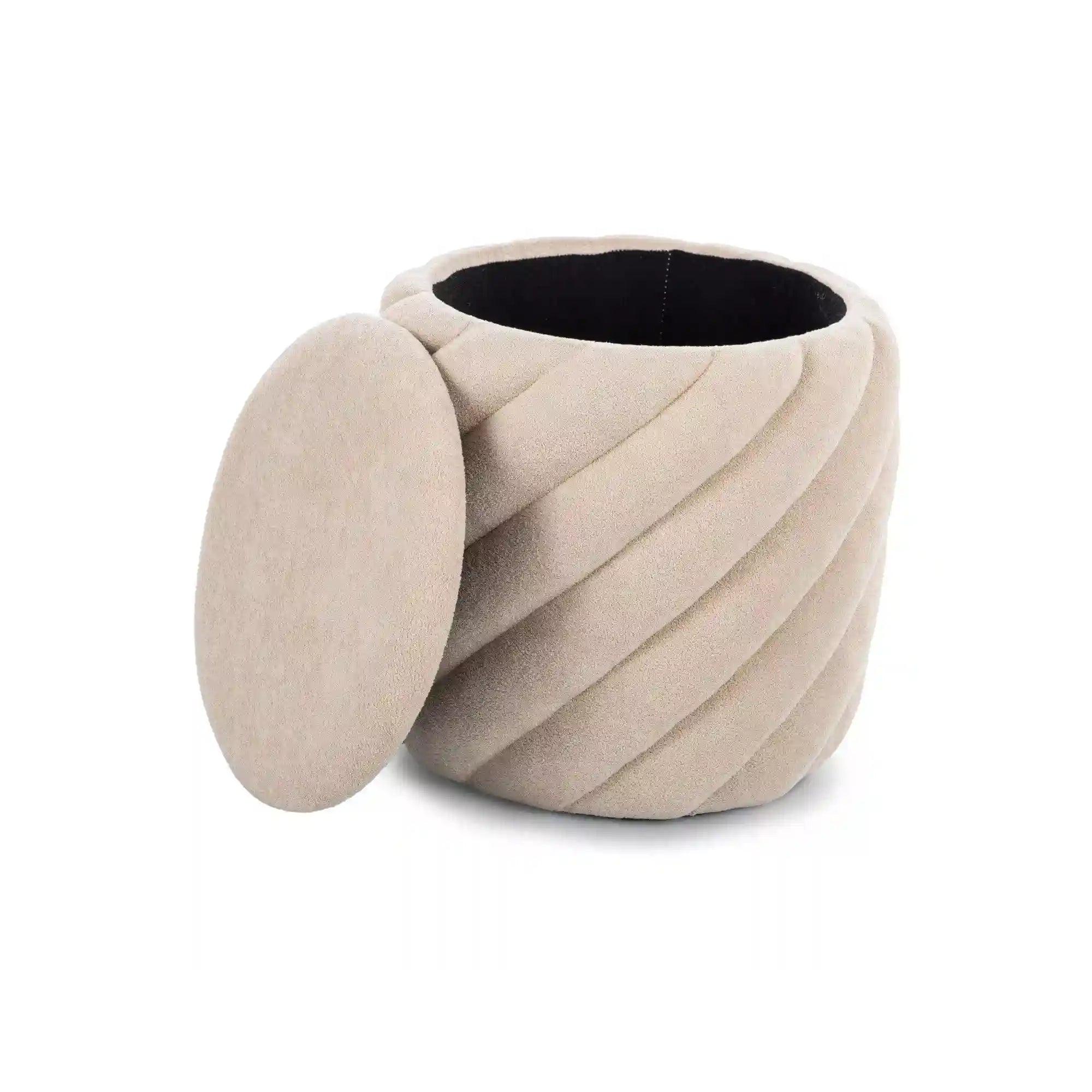 Taburet PELARO, bej, stofa clasica, 42x42x41 cm