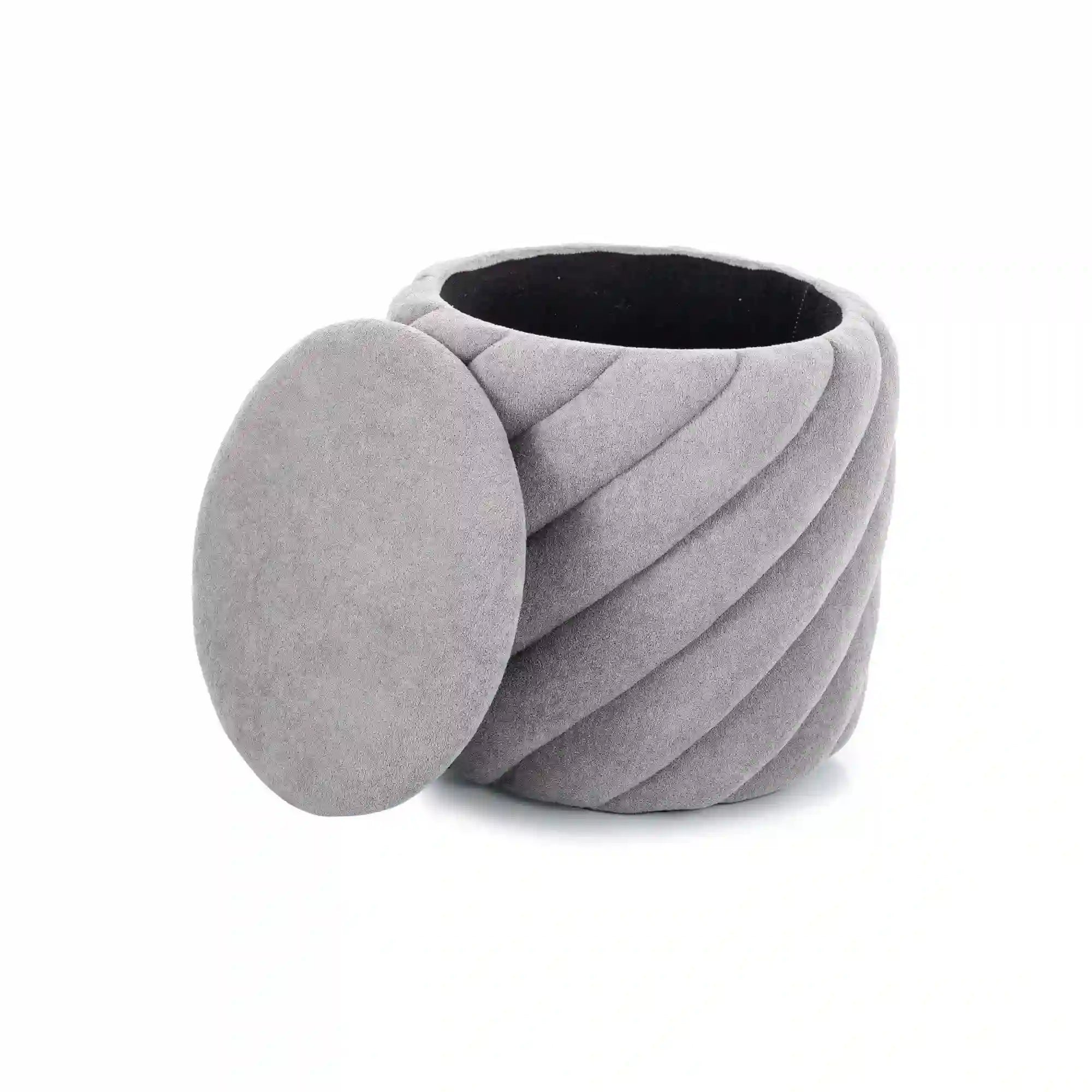 Taburet PELARO, gri, stofa clasica, 42x42x41 cm