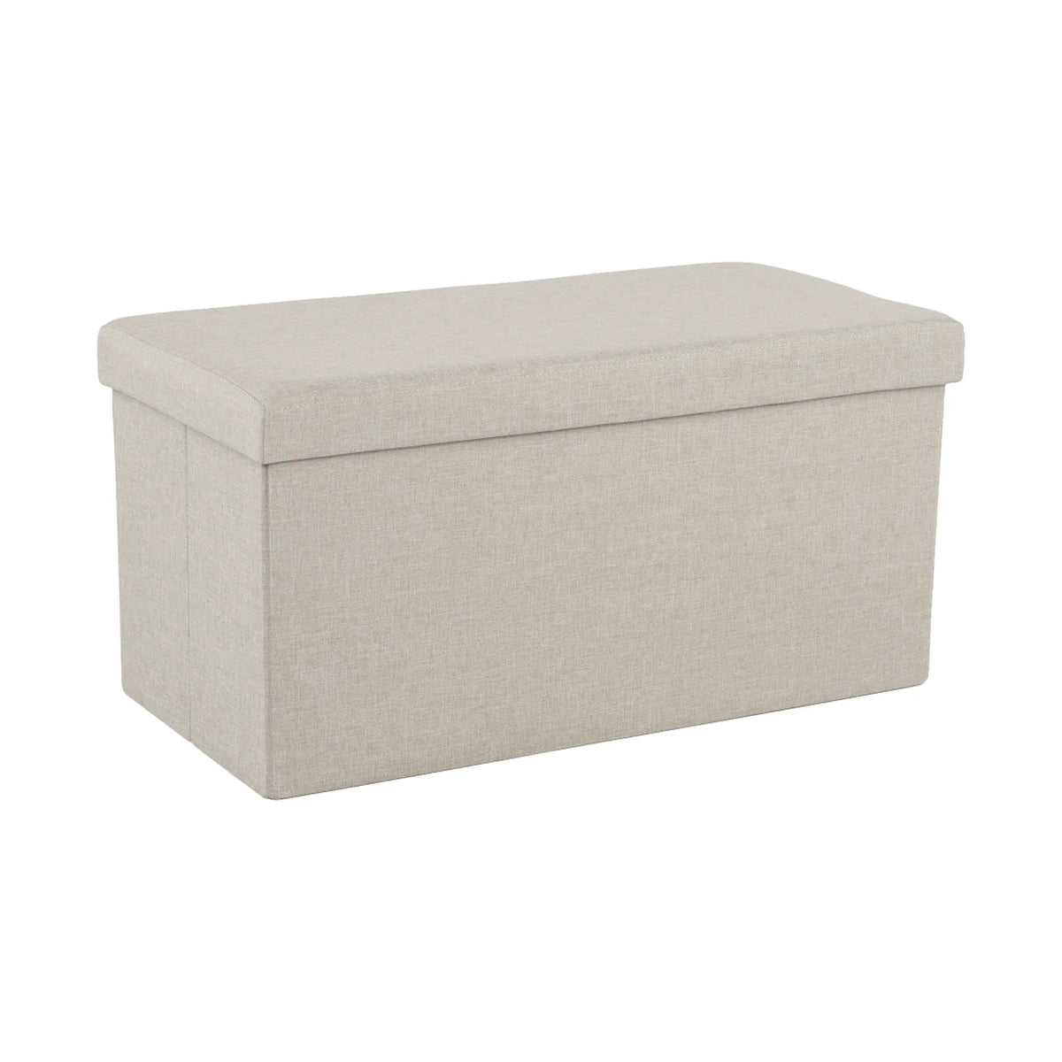 Taburet pliabil ORELIA, stofa clasica bej, cu spatiu depozitare, 76x38x38 cm