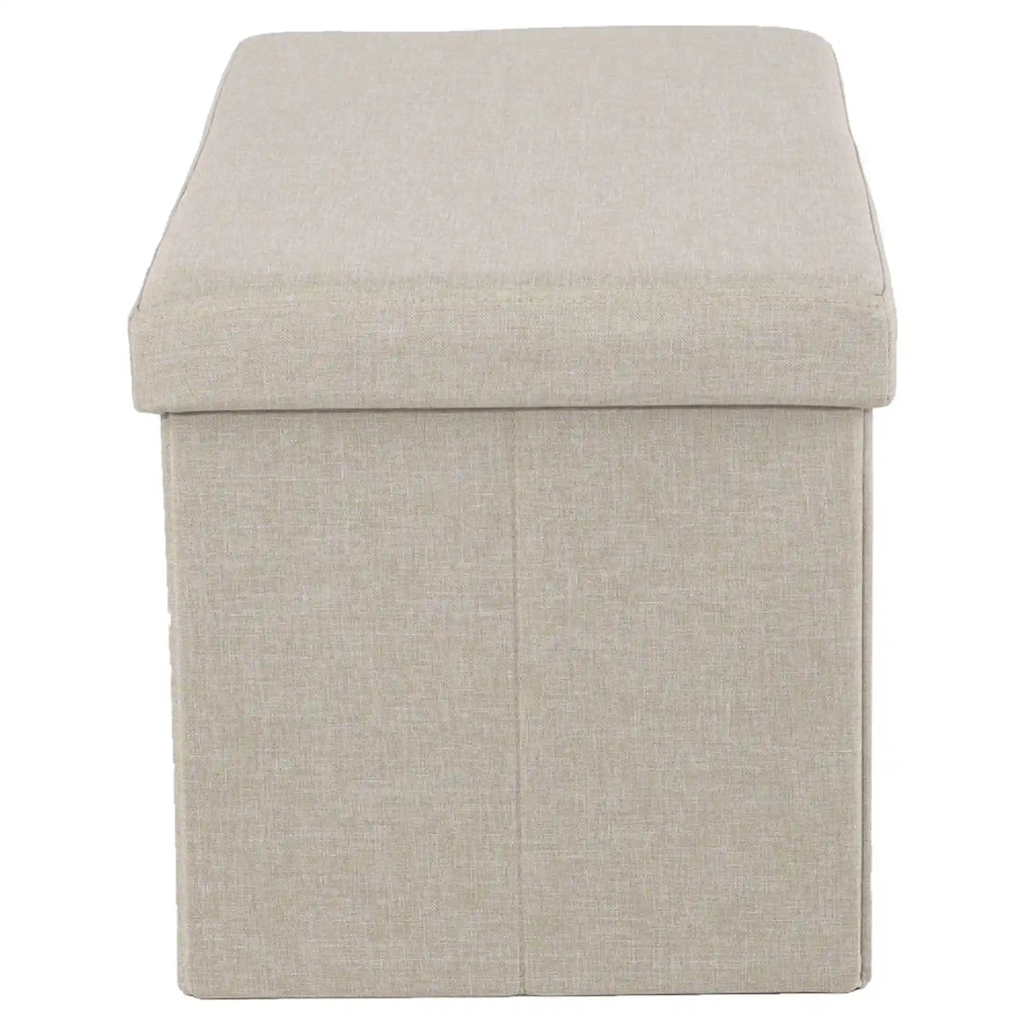 Taburet pliabil ORELIA, stofa clasica bej, cu spatiu depozitare, 76x38x38 cm