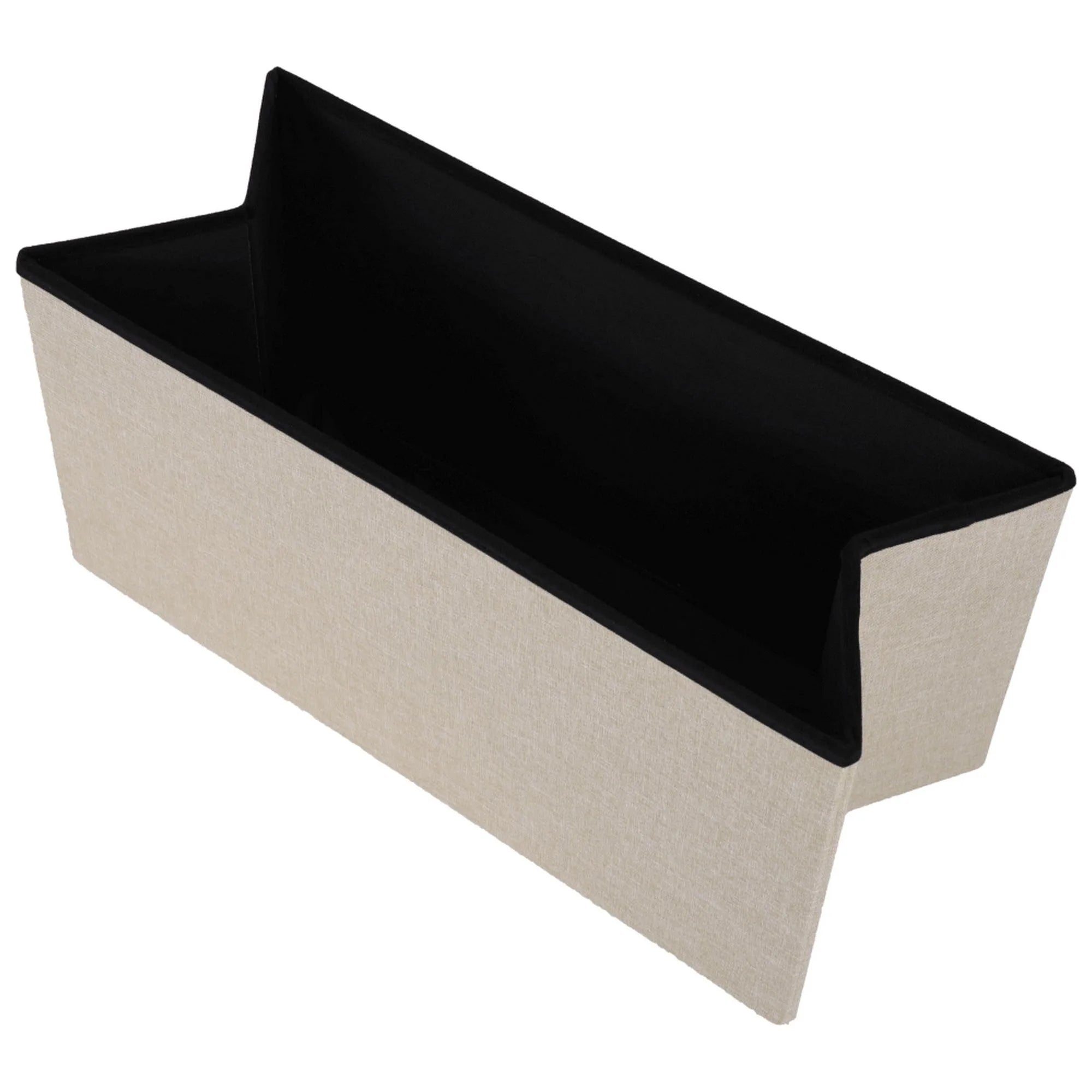 Taburet pliabil ORELIA, stofa clasica bej, cu spatiu depozitare, 76x38x38 cm