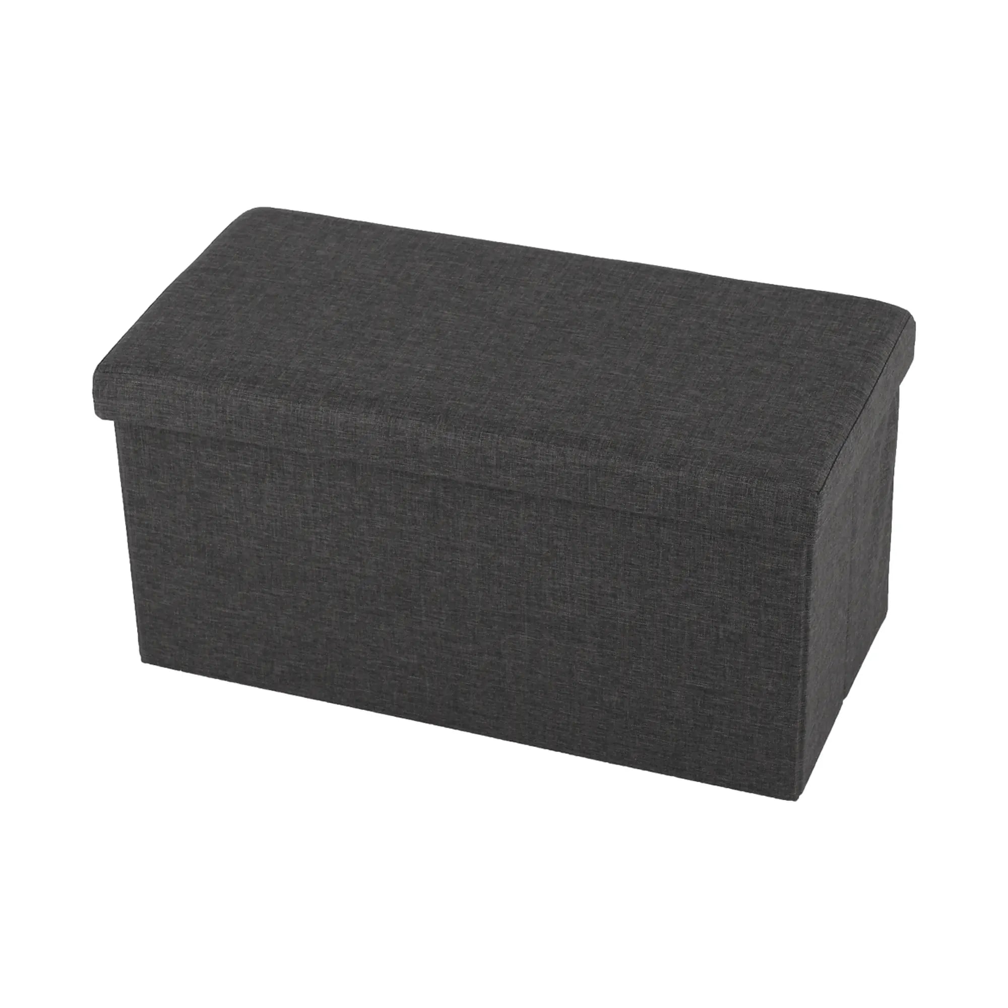 Taburet pliabil ORELIA, stofa clasica gri inchis, cu spatiu depozitare, 76x38x38 cm
