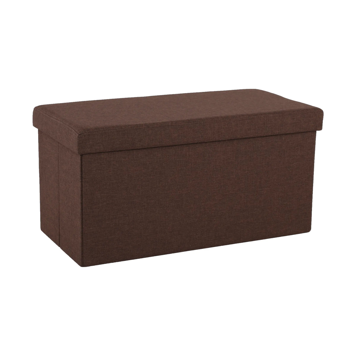 Taburet pliabil ORELIA, stofa clasica maro, cu spatiu depozitare, 76x38x38 cm