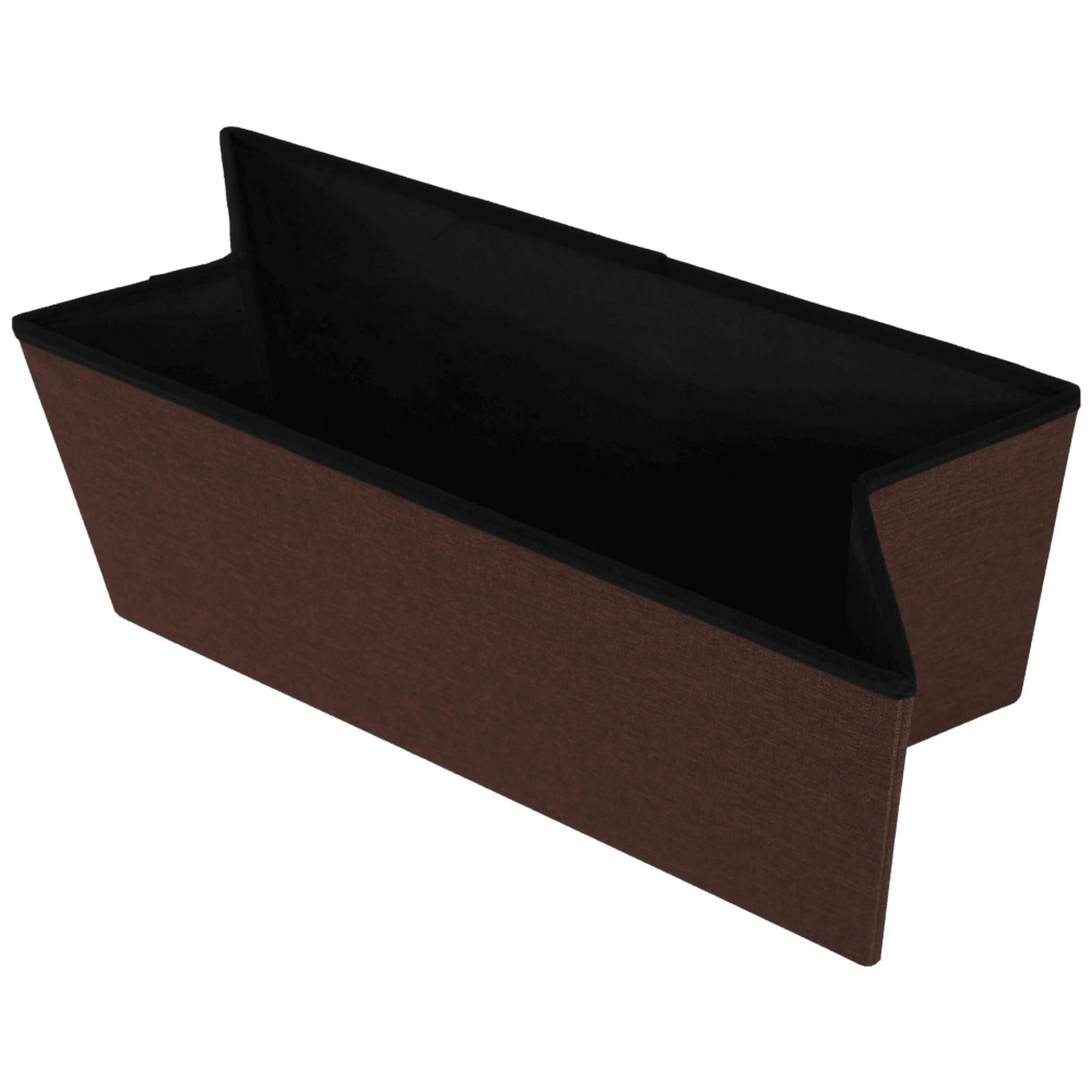 Taburet pliabil ORELIA, stofa clasica maro, cu spatiu depozitare, 76x38x38 cm