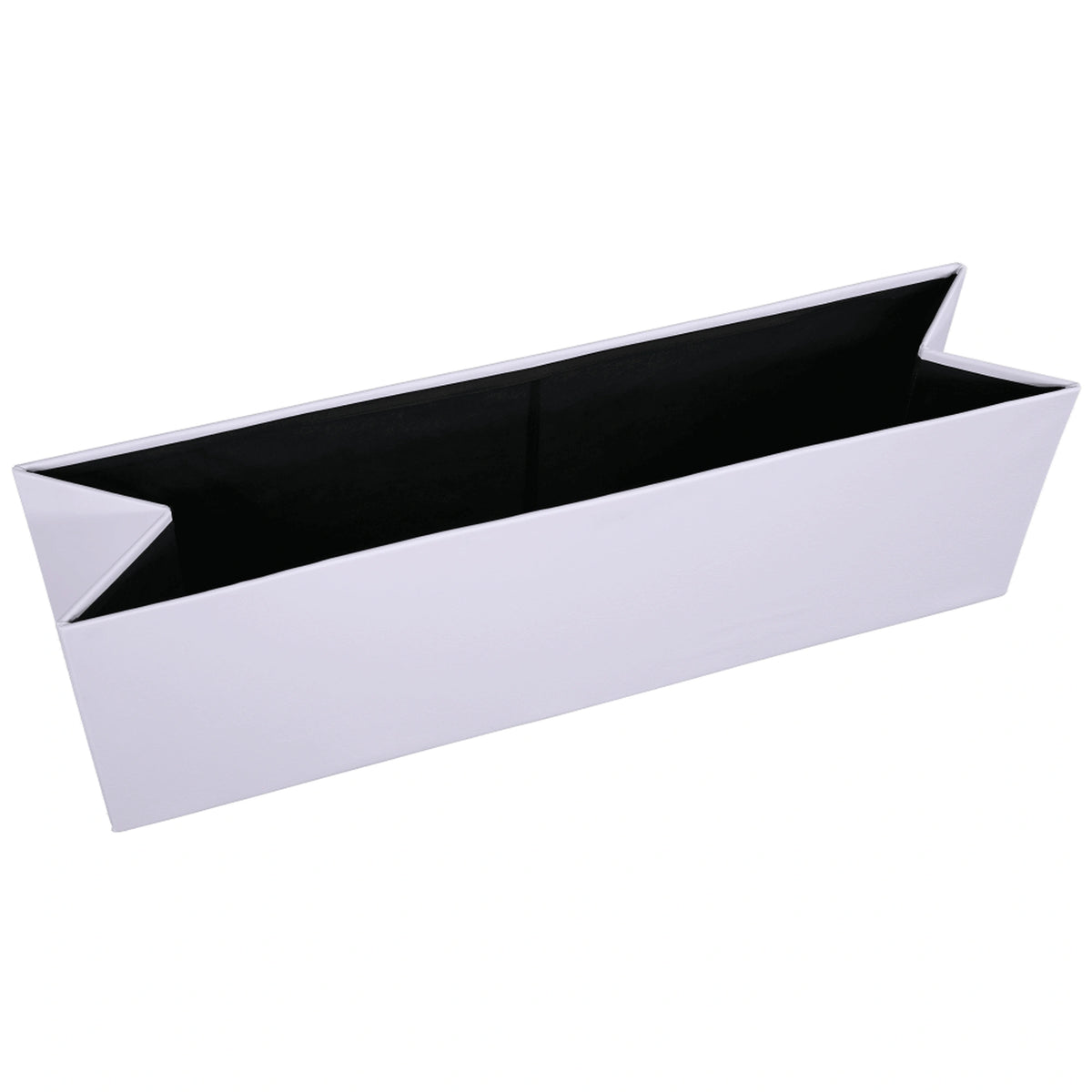 Taburet pliabil ZAMIRA, alb, piele ecologica, cu spatiu depozitare, 114x38x38 cm