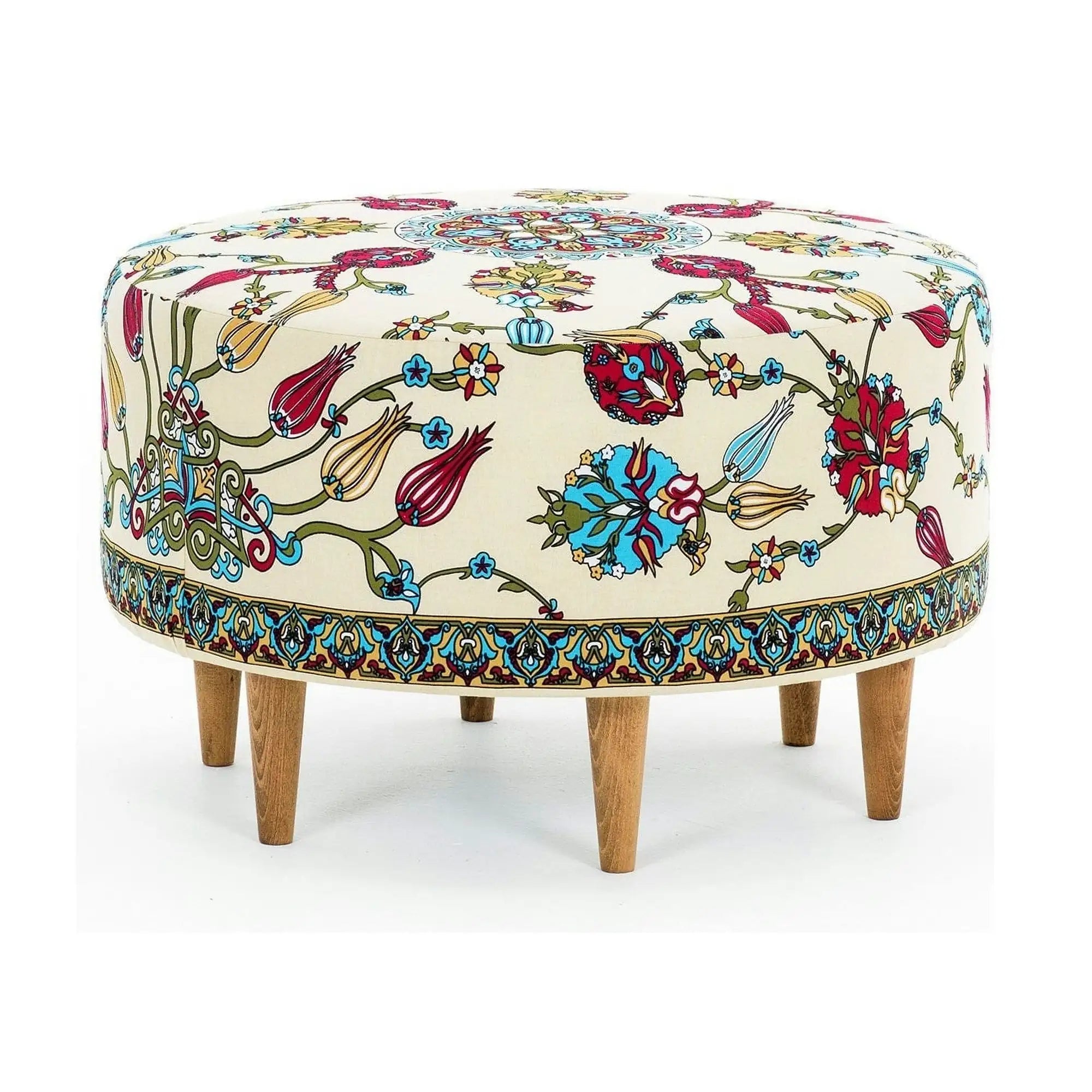 Taburet RIMINI, multicolor, stofa clasica, 65x65x40 cm