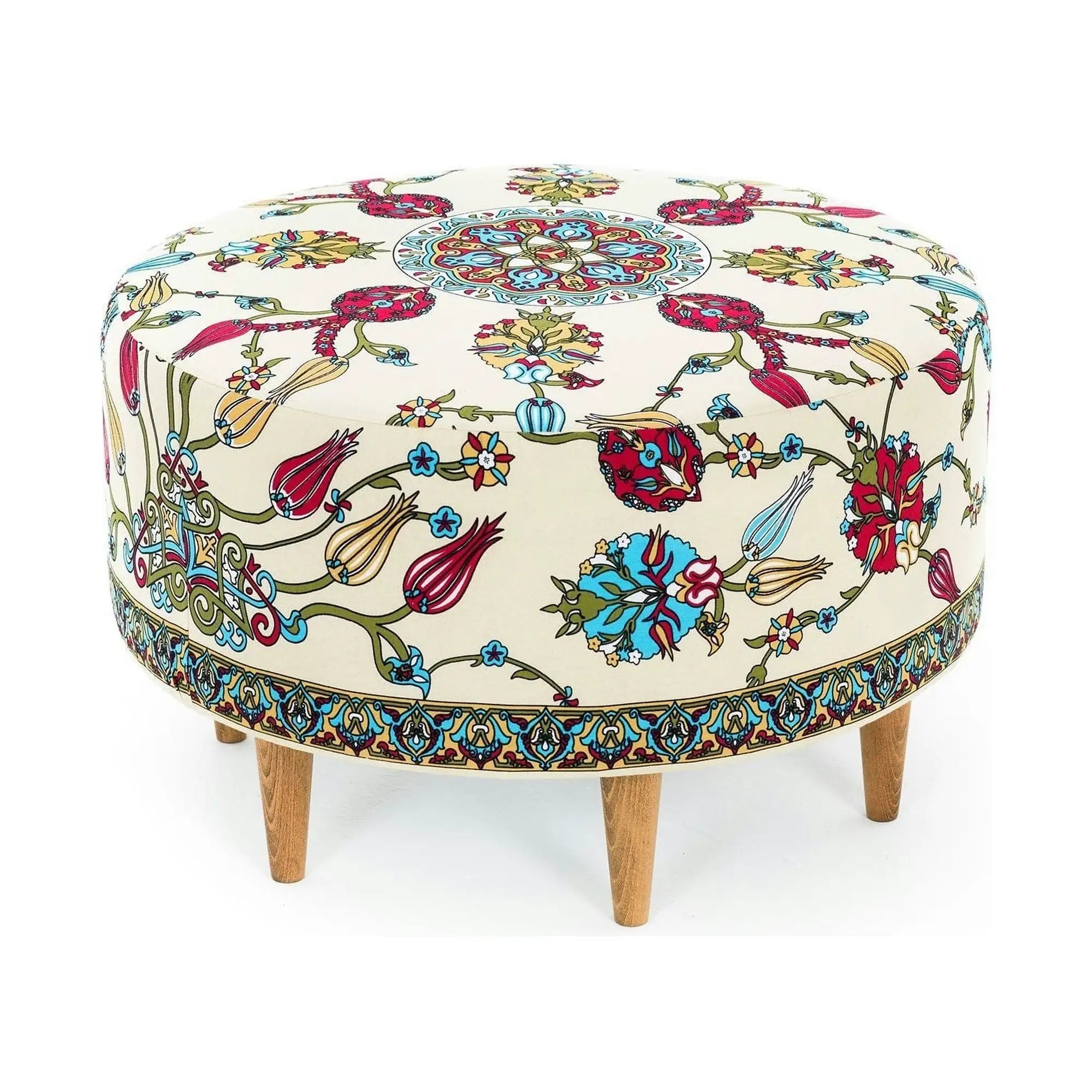 Taburet RIMINI, multicolor, stofa clasica, 65x65x40 cm