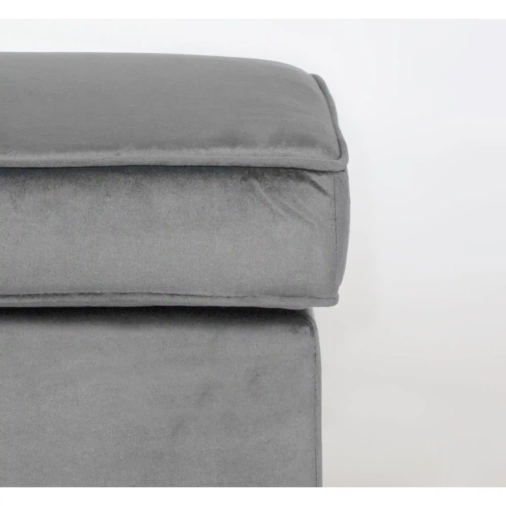 Taburet RON, stofa catifelata gri - Bluvel 14, 60x40x44 cm