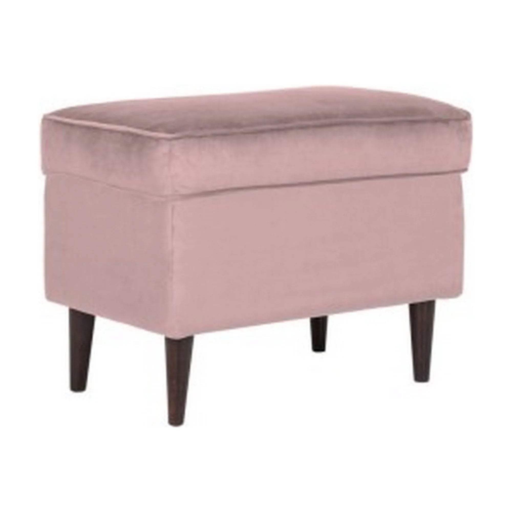 Taburet RON, stofa catifelata roz, 60x40x43 cm