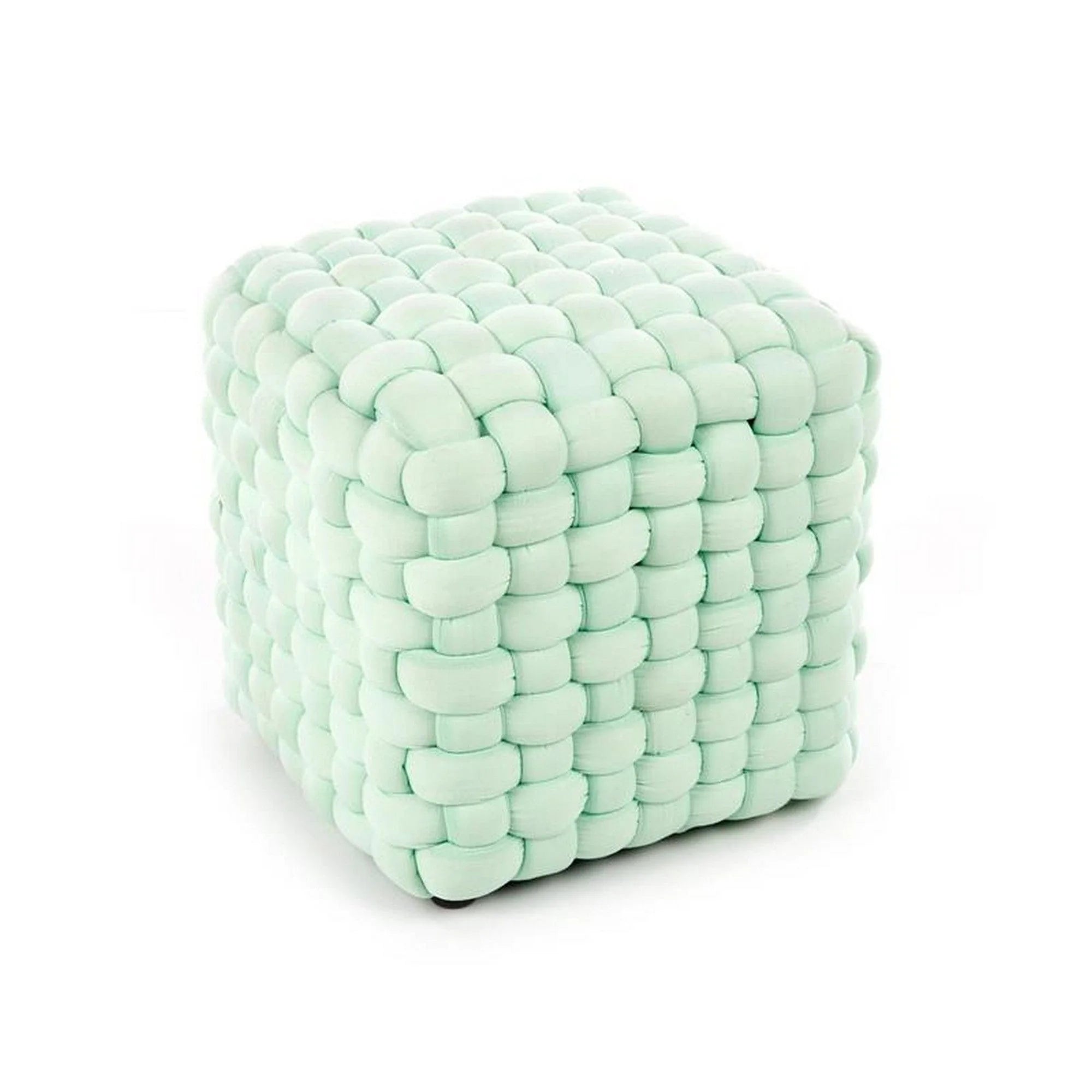 Taburet RUBIK, stofa verde deschis, 35x35x35 cm