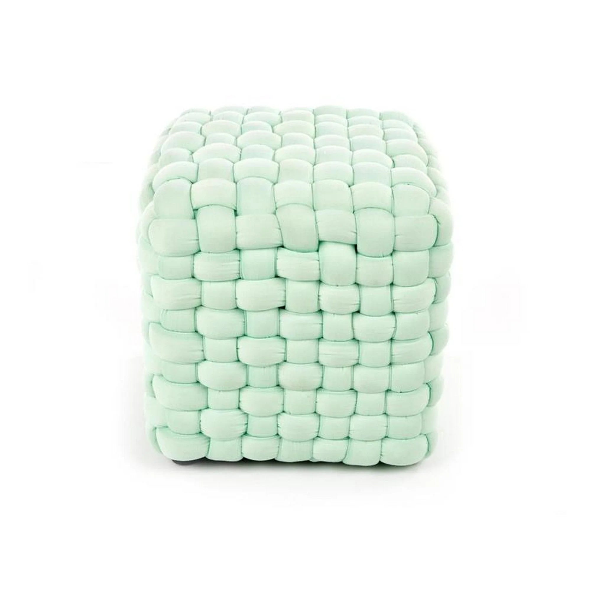 Taburet RUBIK, stofa verde deschis, 35x35x35 cm