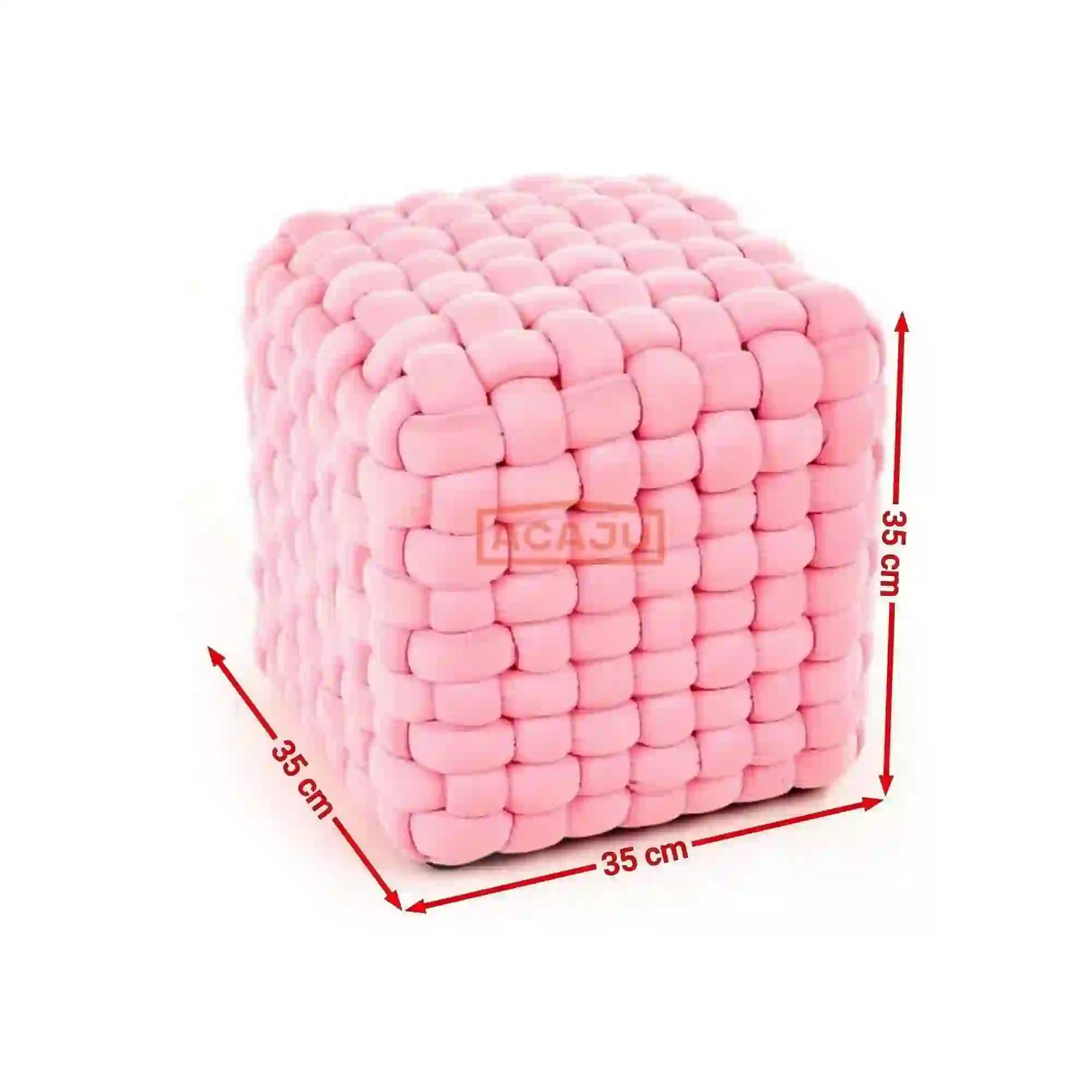 Taburet RUBIK, stofa verde deschis, 35x35x35 cm