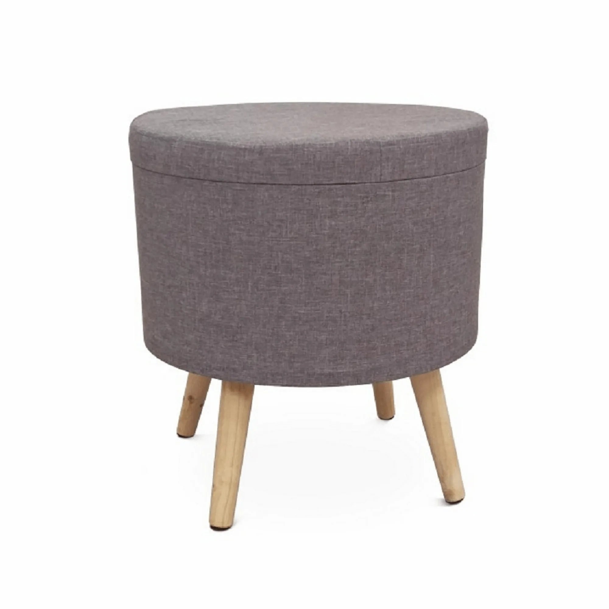 Taburet SAMIR, stofa clasica gri, cu spatiu depozitare, 42x42x45 cm