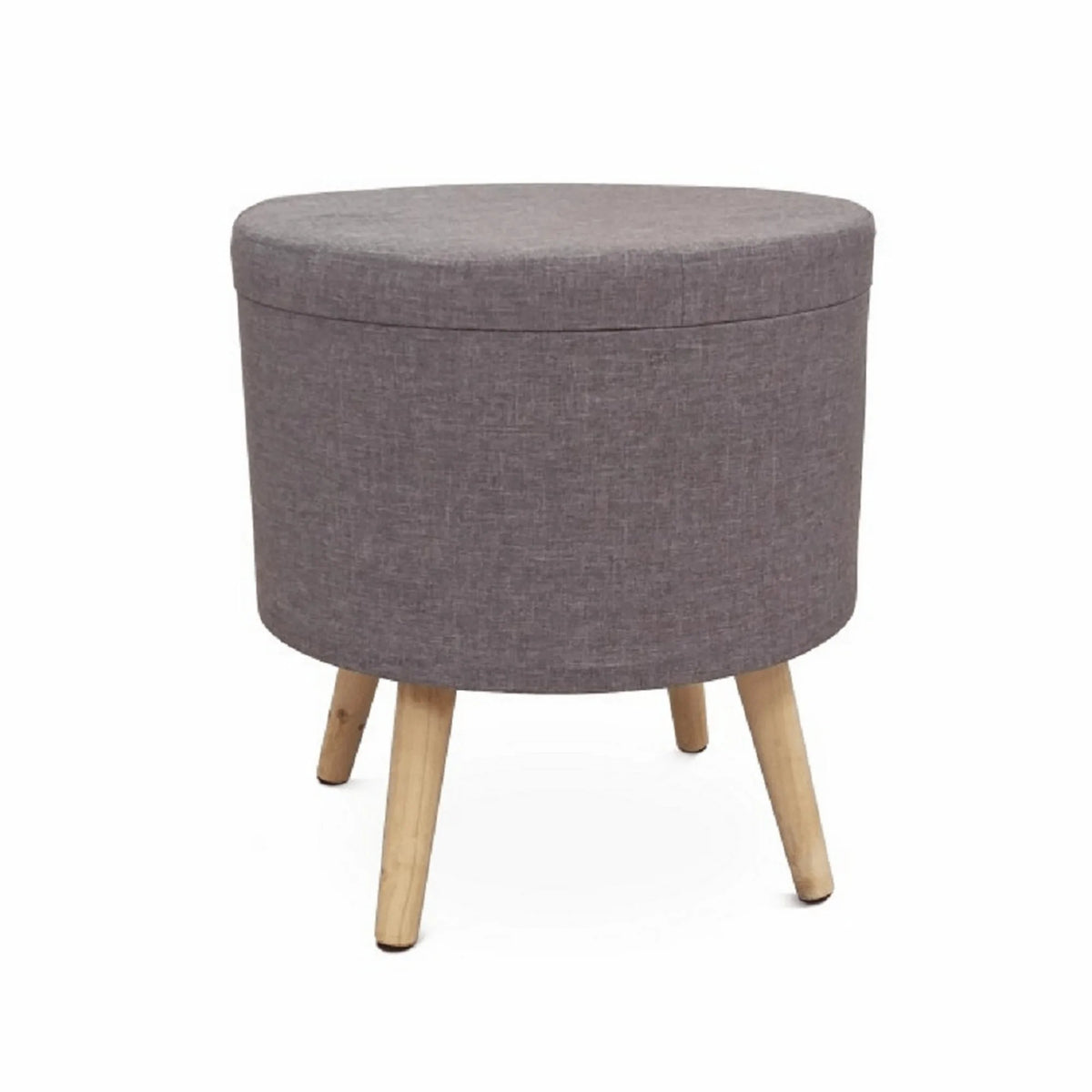 Taburet SAMIR, stofa clasica gri, cu spatiu depozitare, 42x42x45 cm