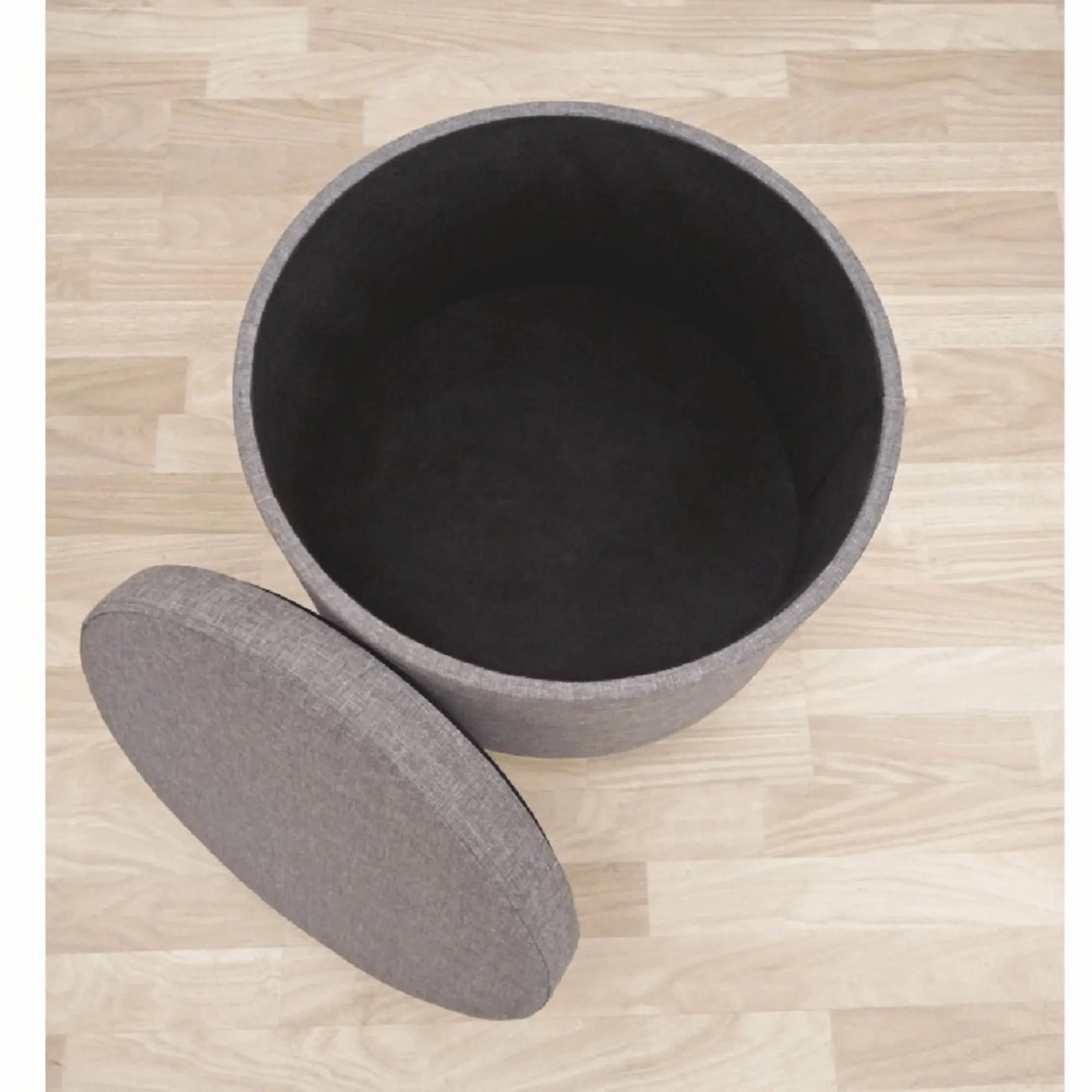 Taburet SAMIR, stofa clasica gri, cu spatiu depozitare, 42x42x45 cm