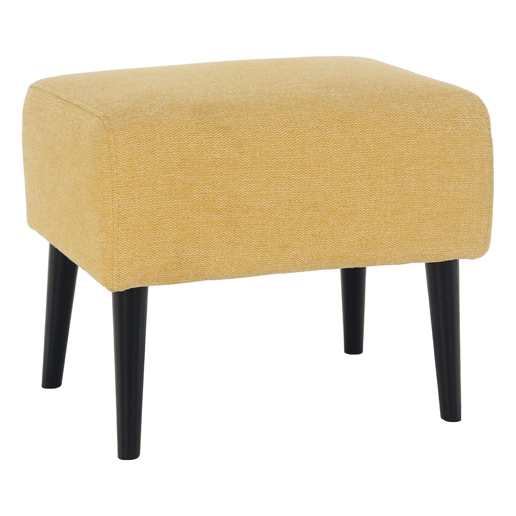 Taburet SAMY, stofa clasica galben, 52x42x43 cm