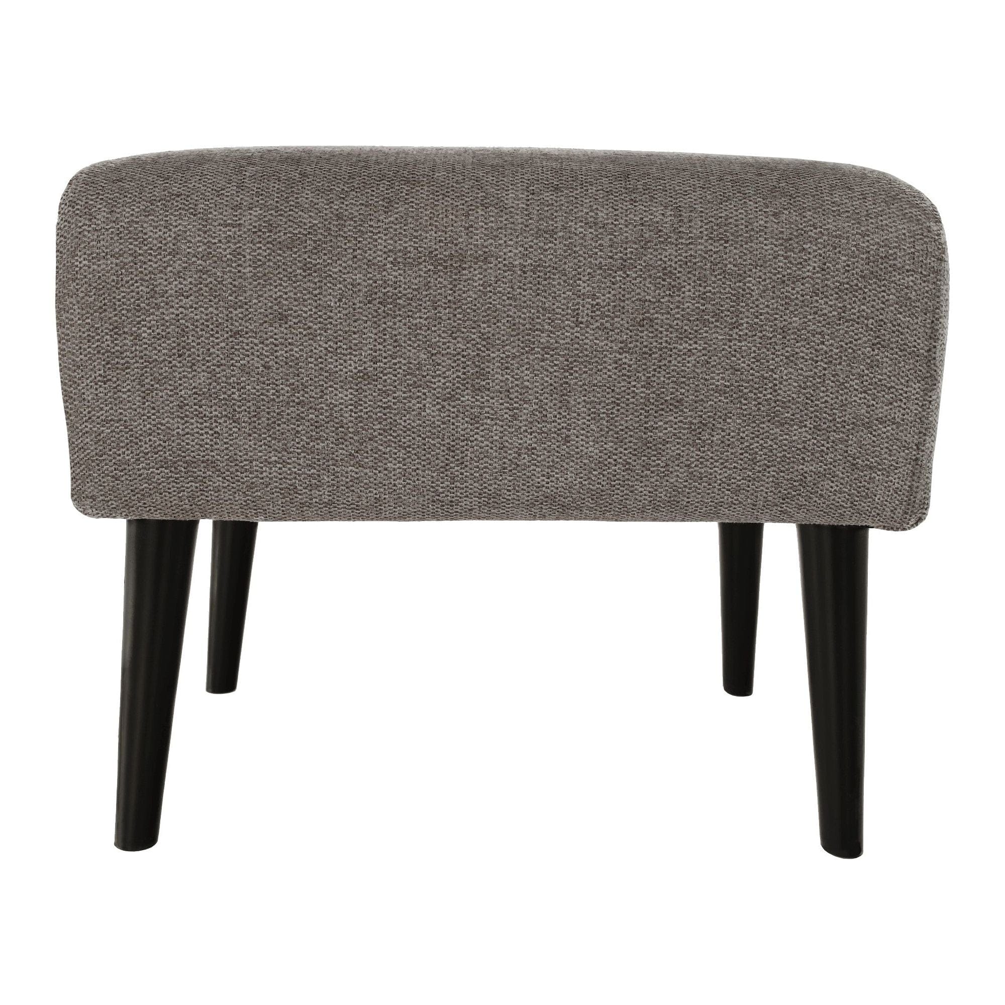 Taburet SAMY, stofa clasica gri, 52x42x43 cm