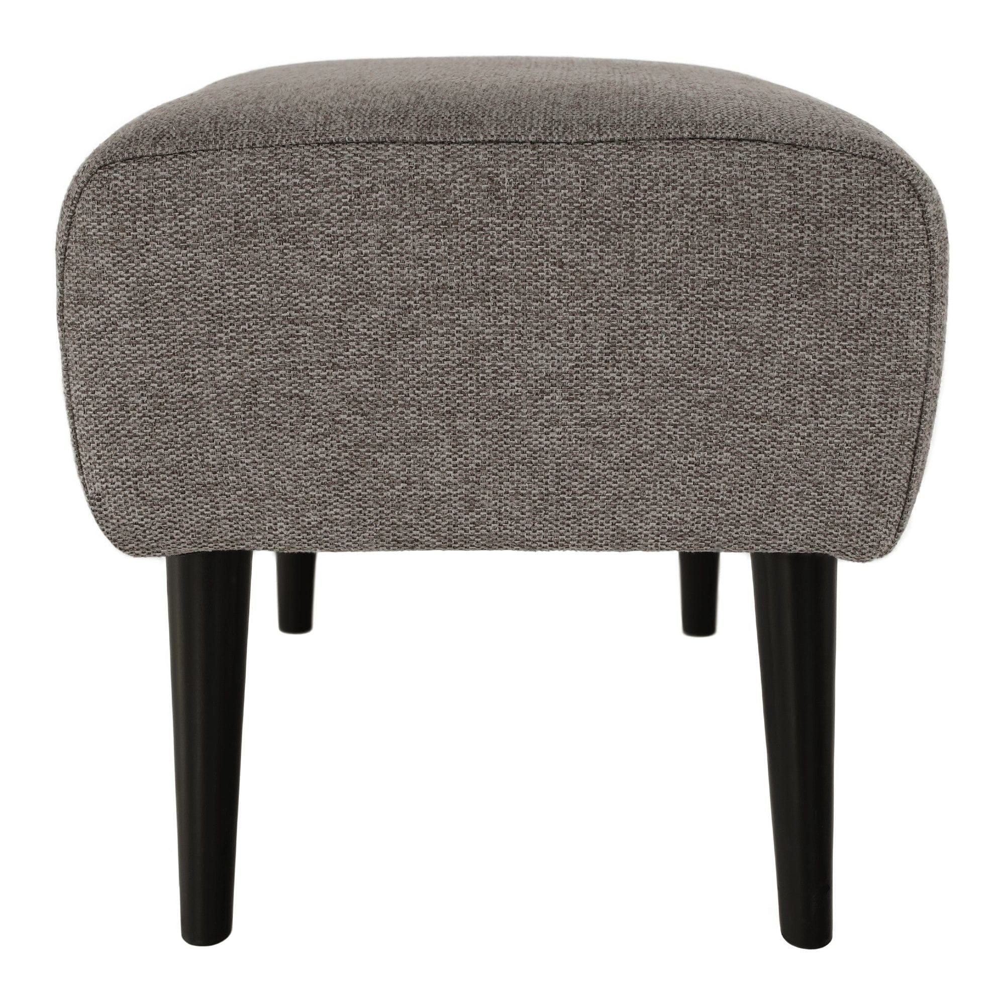 Taburet SAMY, stofa clasica gri, 52x42x43 cm