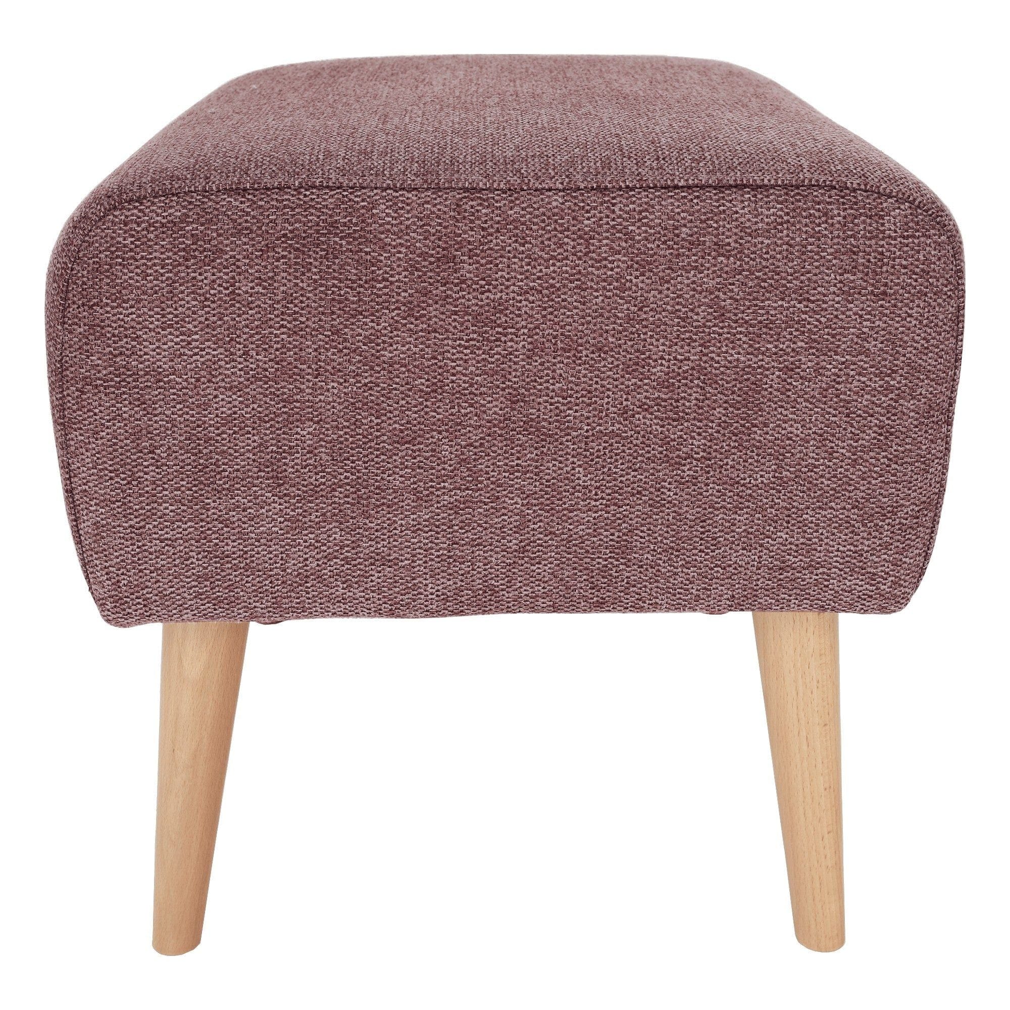 Taburet SAMY, stofa clasica roz, 52x42x43 cm