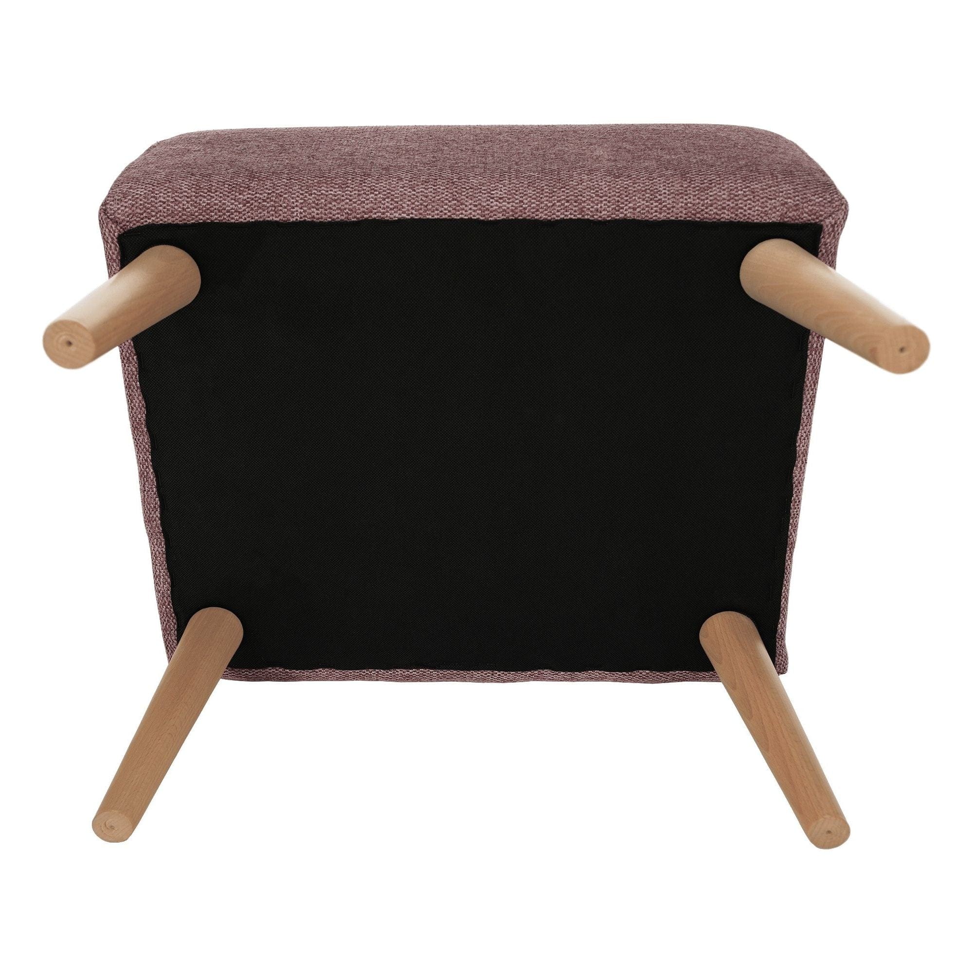 Taburet SAMY, stofa clasica roz, 52x42x43 cm