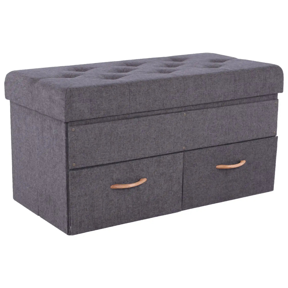 Taburet SULOT TYP 2, stofa clasica gri, cu spatiu depozitare, 84x42x43 cm