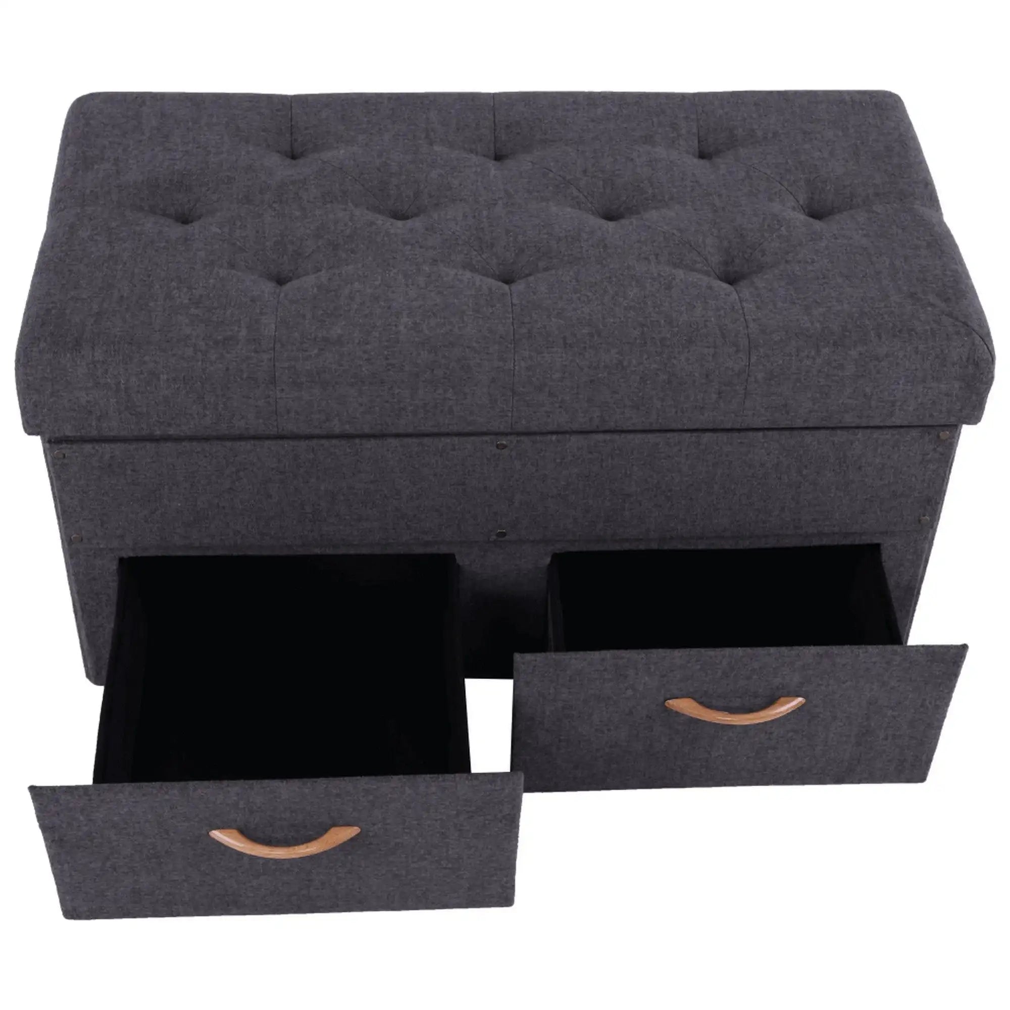 Taburet SULOT TYP 2, stofa clasica gri, cu spatiu depozitare, 84x42x43 cm