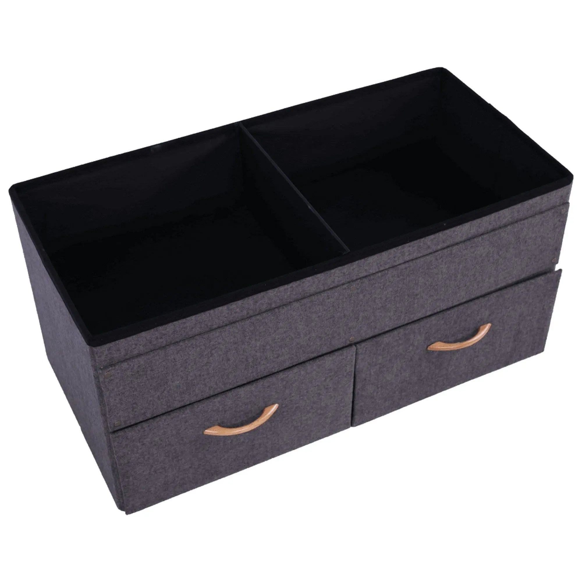 Taburet SULOT TYP 2, stofa clasica gri, cu spatiu depozitare, 84x42x43 cm