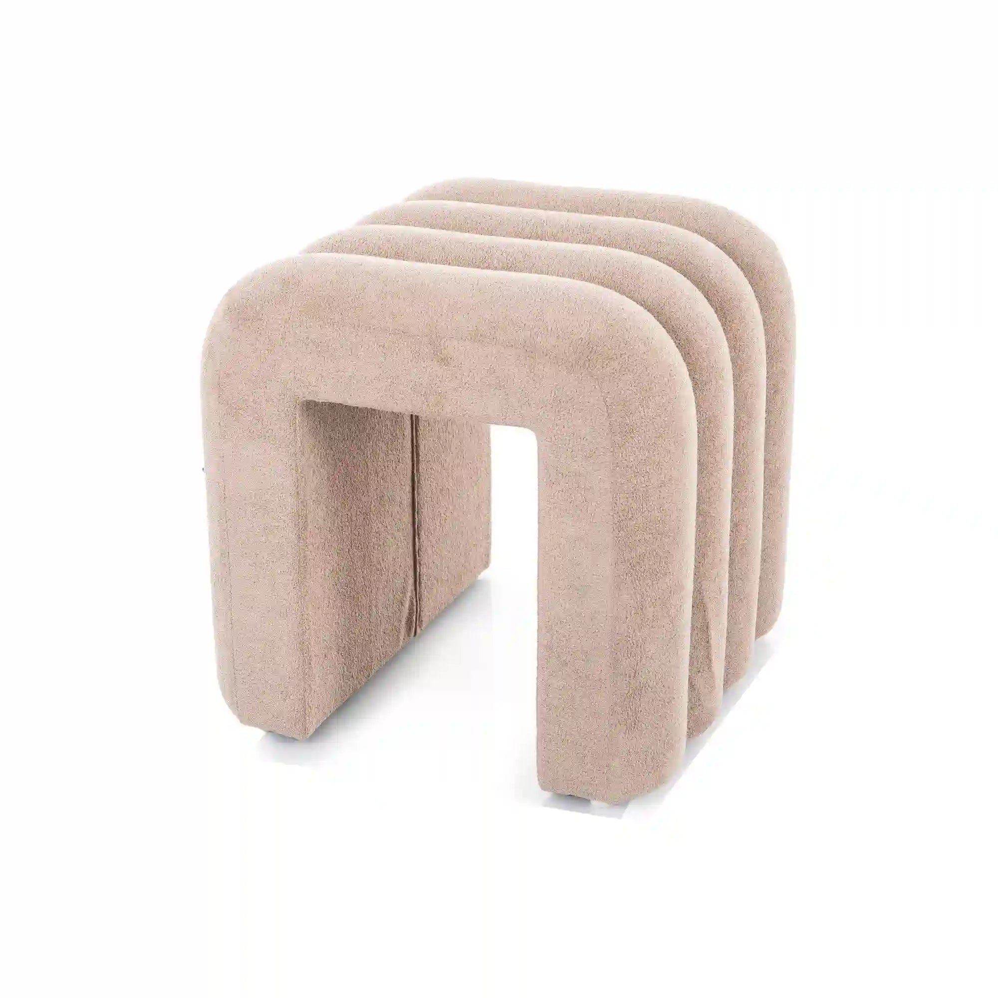 Taburet TICA, bej, stofa clasica, 38x38x40 cm