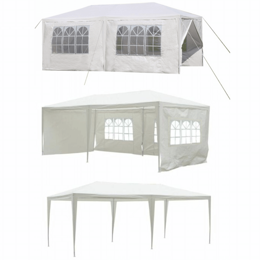 Cort gradina TENKO TYP 2, alb, polietilena/otel, 300x600x245 cm