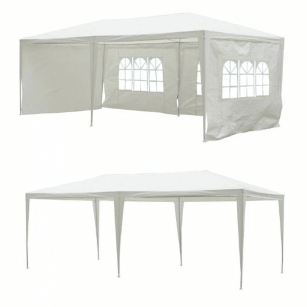 Cort gradina TENKO TYP 2, alb, polietilena/otel, 300x600x245 cm