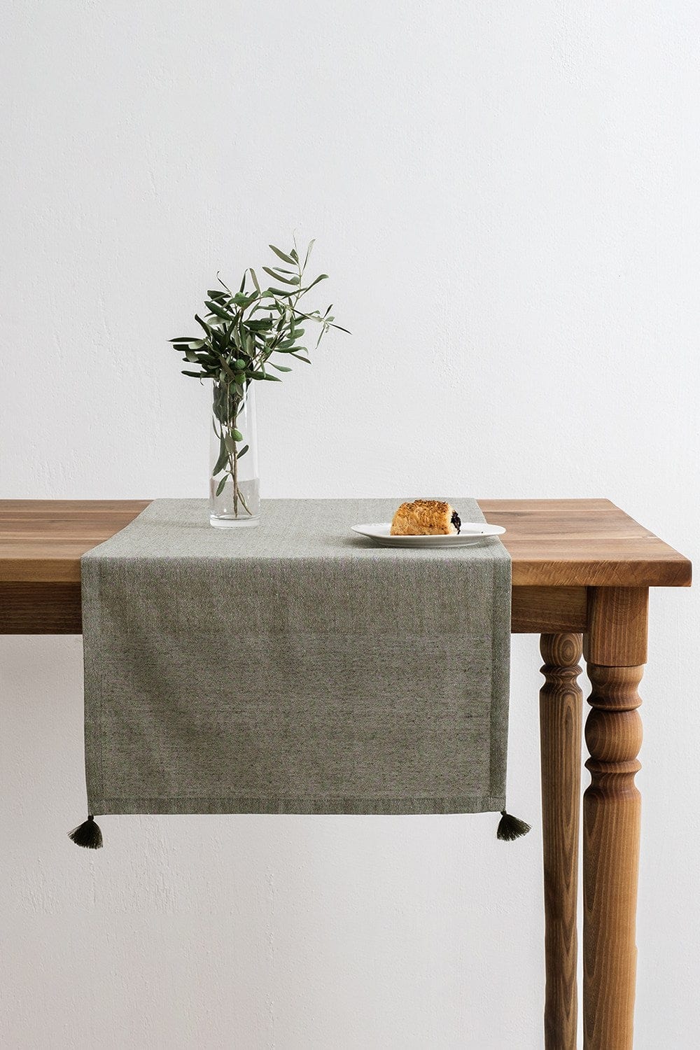 Traversa masa SELENDI, verde, bumbac/poliester, 50x150 cm