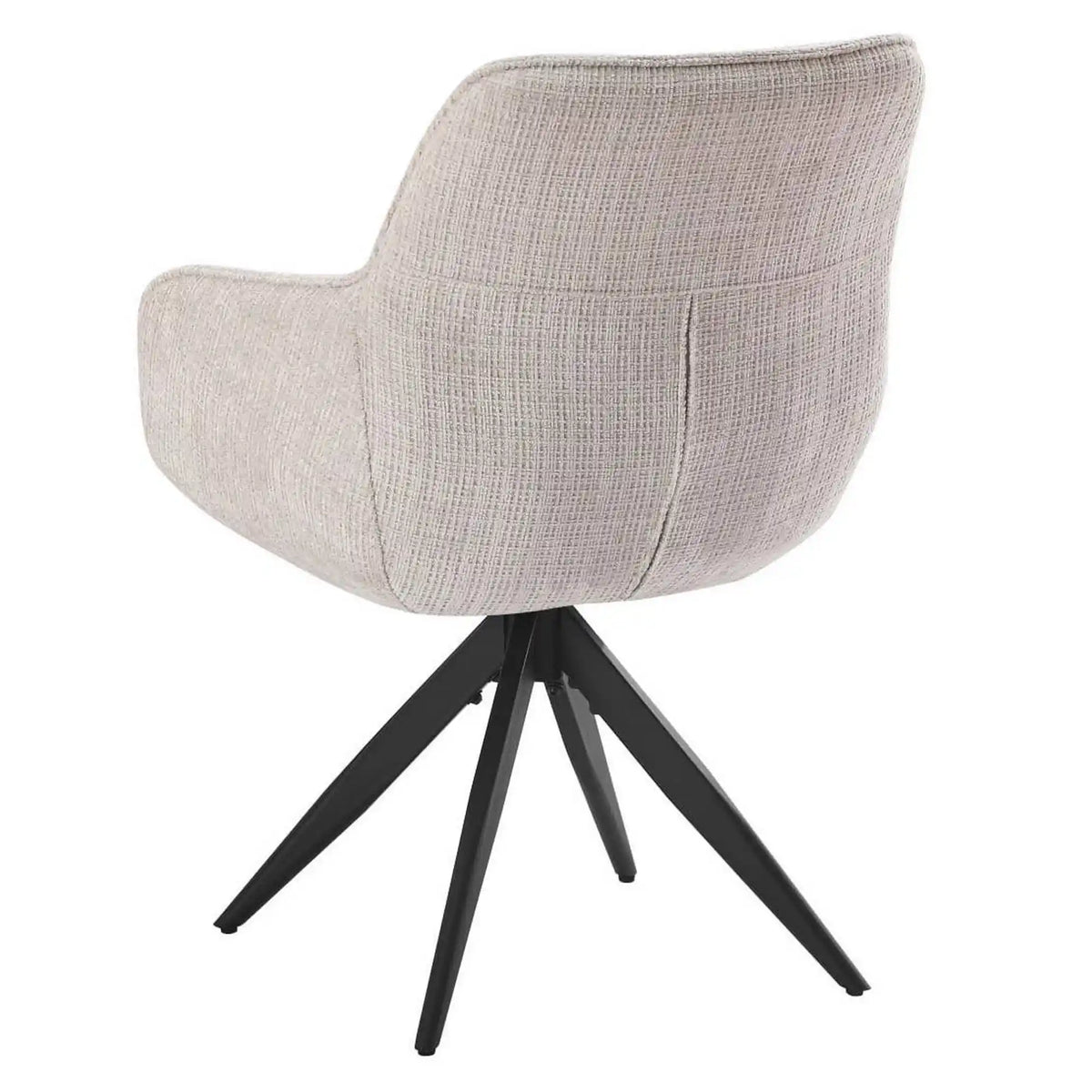 Scaun rotativ TURIN, bej/negru, stofa clasica/metal, 65x62x86 cm