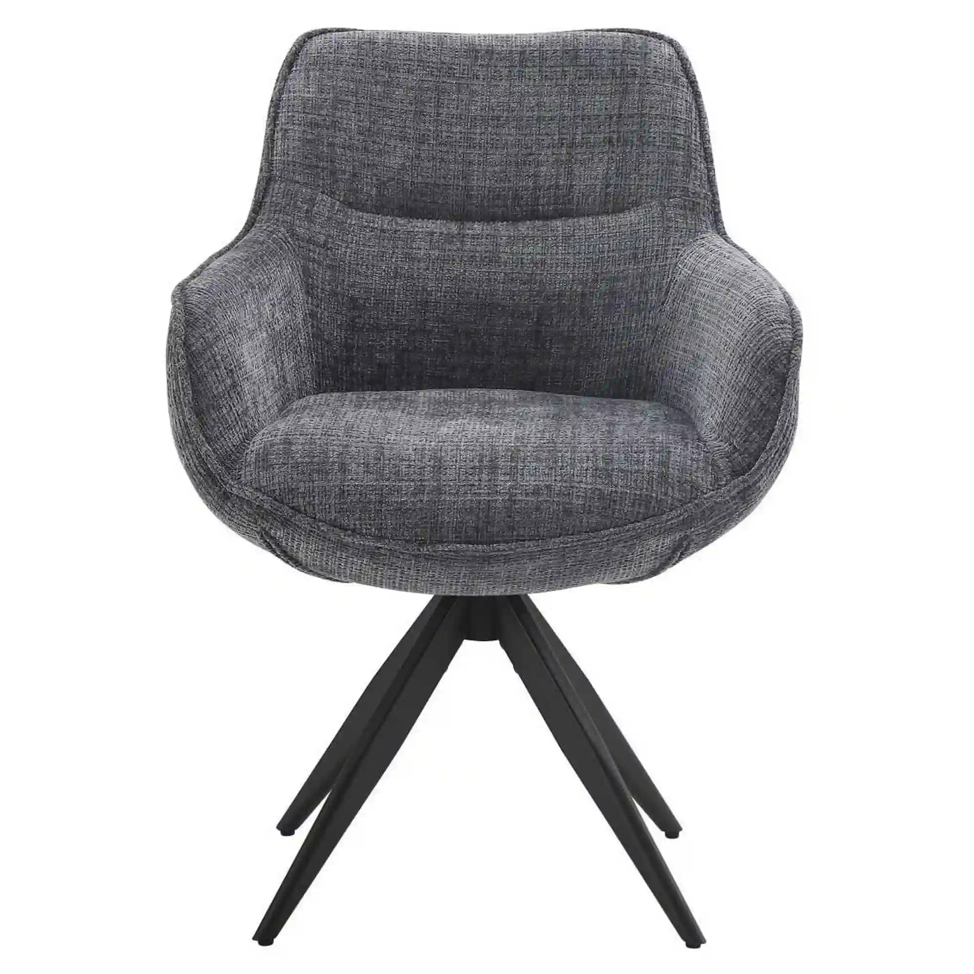 Scaun rotativ TURIN, gri inchis/negru, stofa clasica/metal, 65x62x86 cm