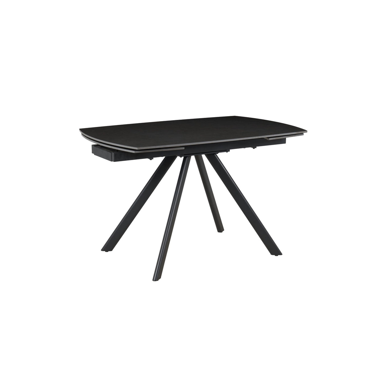 Masa extensibila URSA, negru cu efect de marmura, ceramica/metal, 125/180x80x76 cm