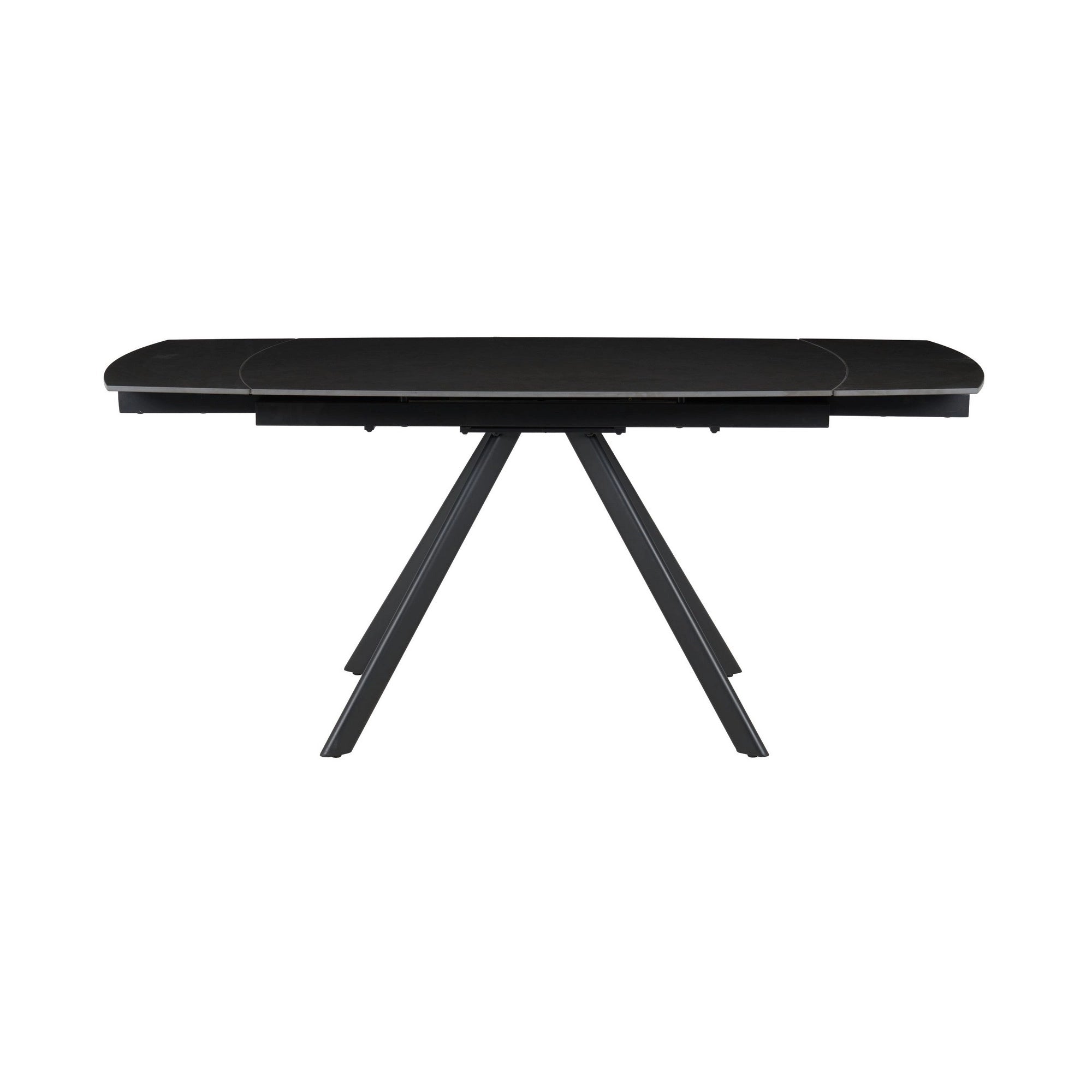 Masa extensibila URSA, negru cu efect de marmura, ceramica/metal, 125/180x80x76 cm