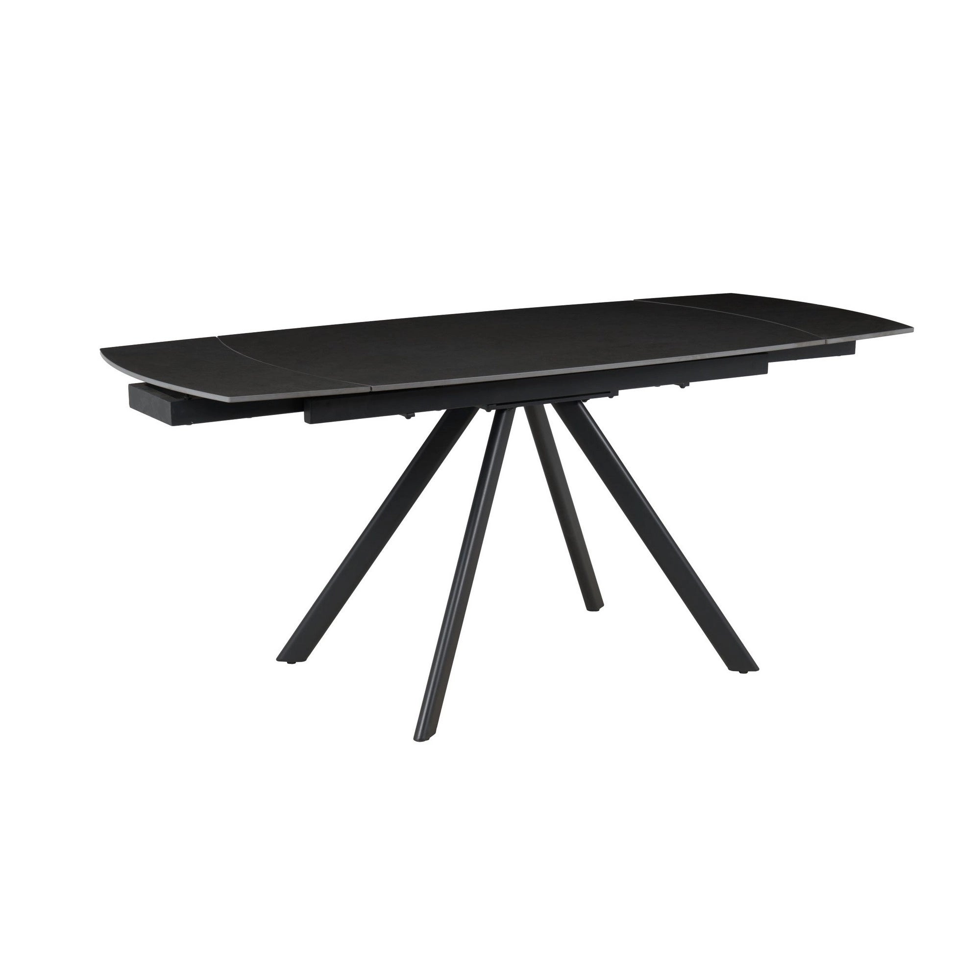 Masa extensibila URSA, negru cu efect de marmura, ceramica/metal, 125/180x80x76 cm